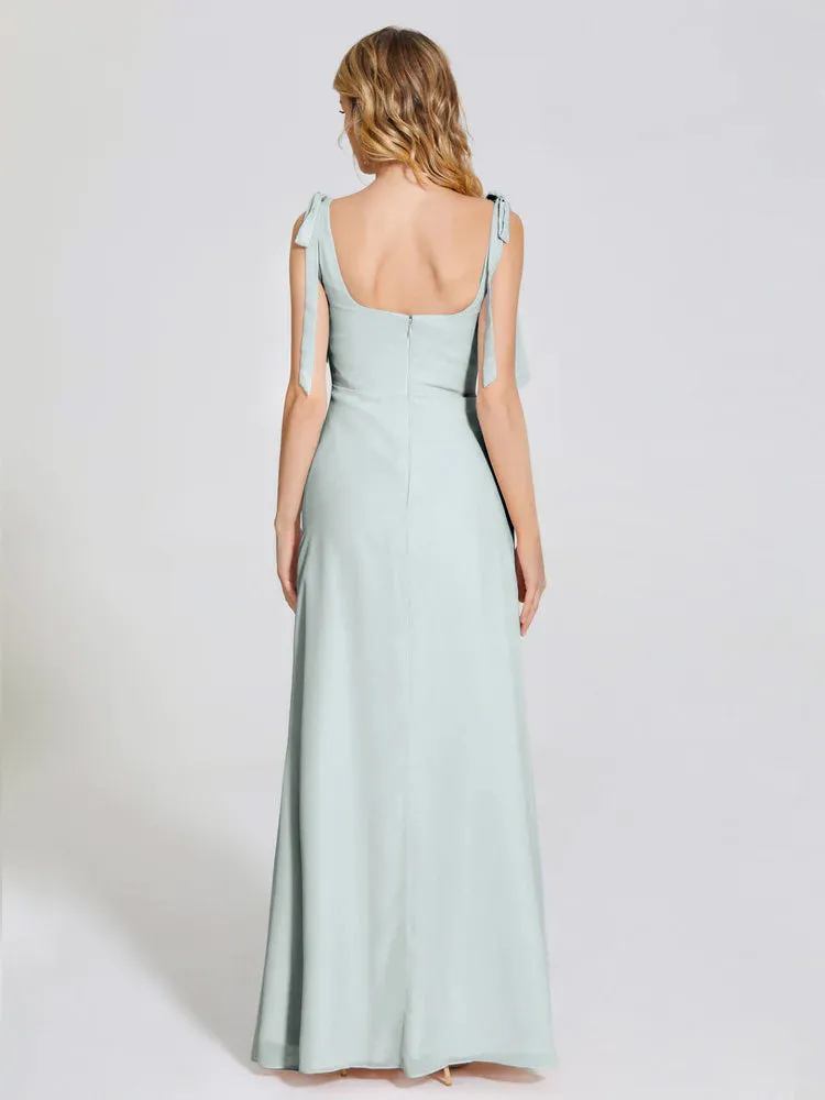 Michelle Elegant Square Neckline Chiffon Bridesmaid Dresses