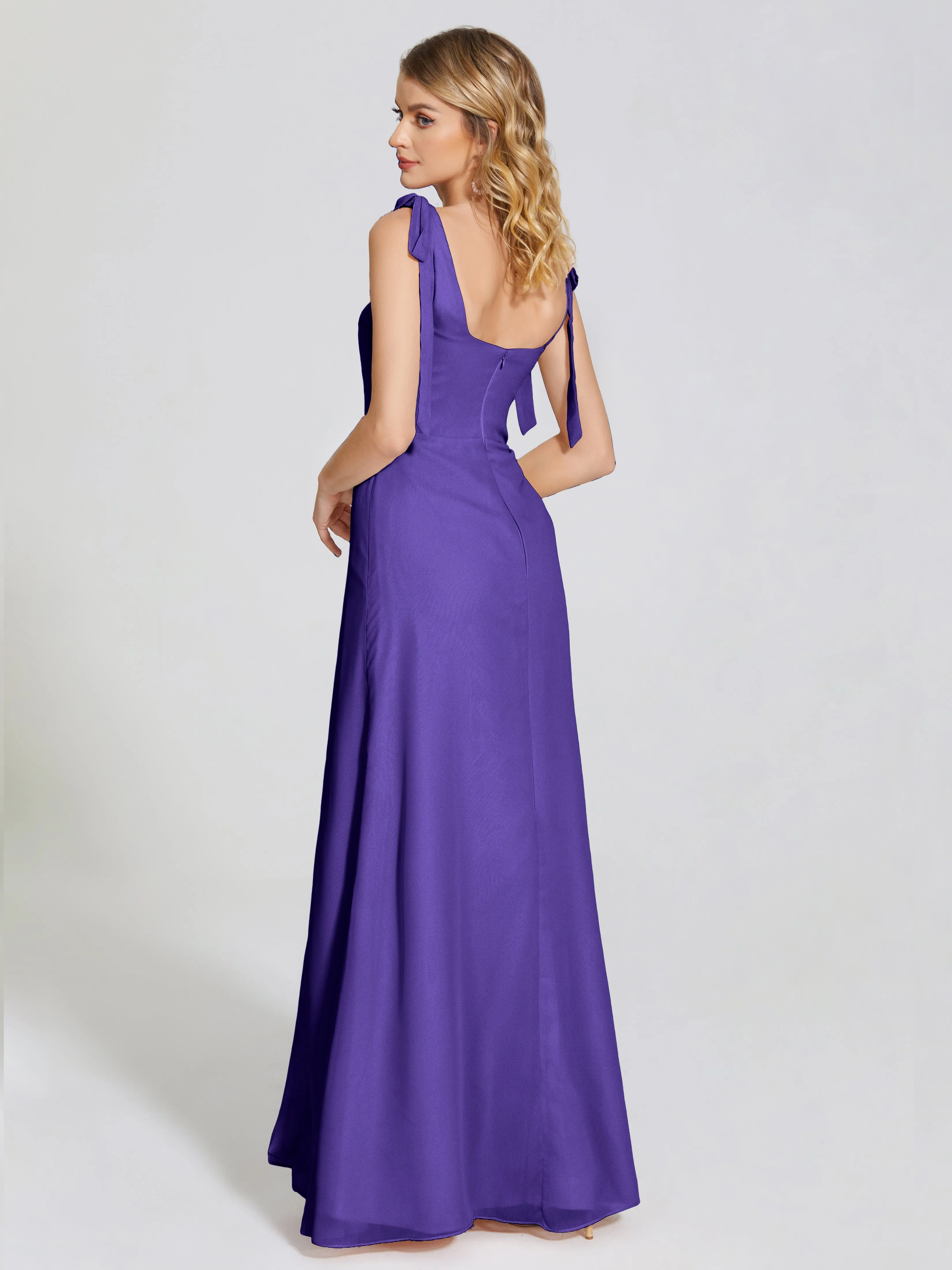 Michelle Elegant Square Neckline Chiffon Bridesmaid Dresses