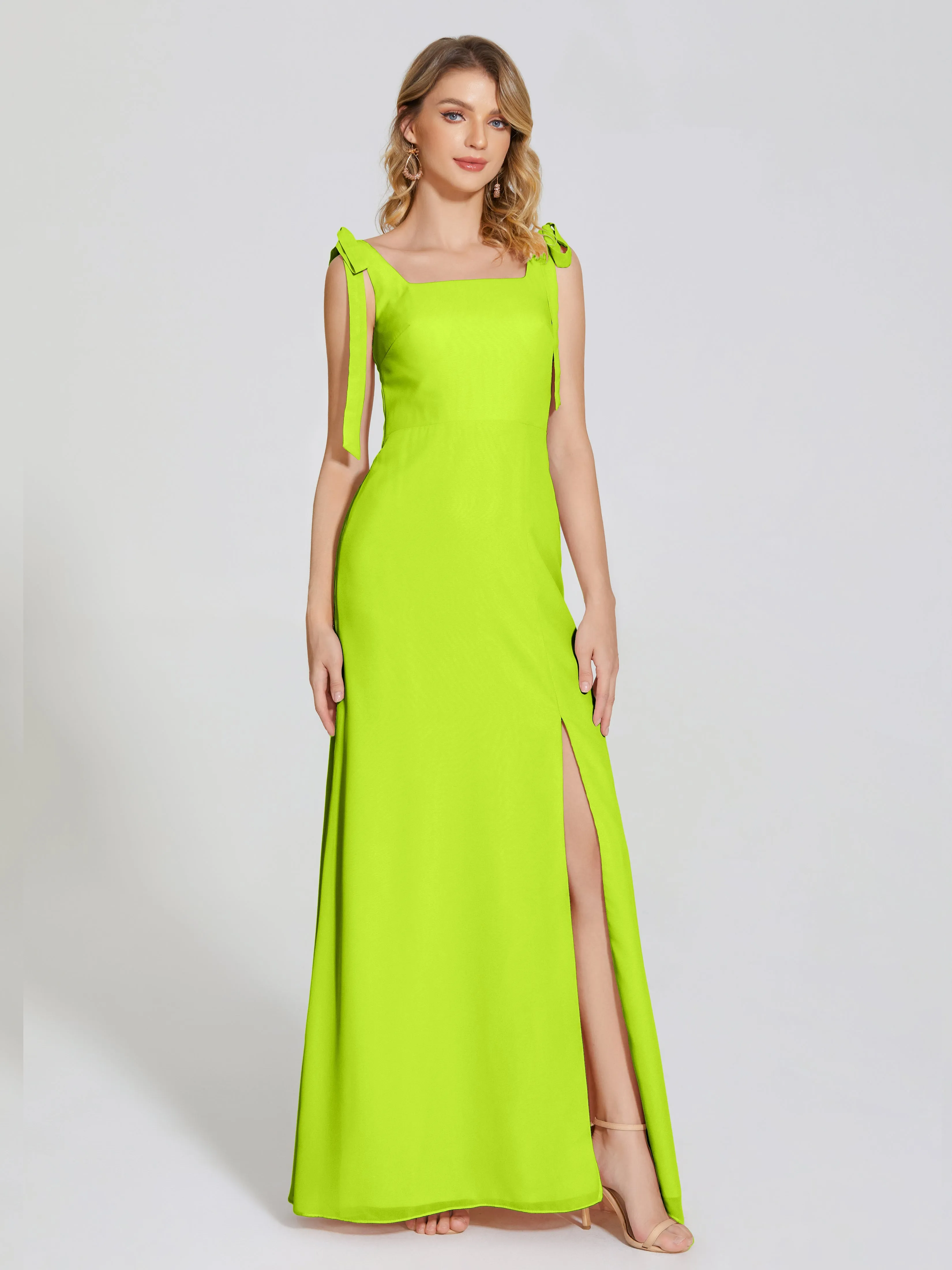 Michelle Elegant Square Neckline Chiffon Bridesmaid Dresses