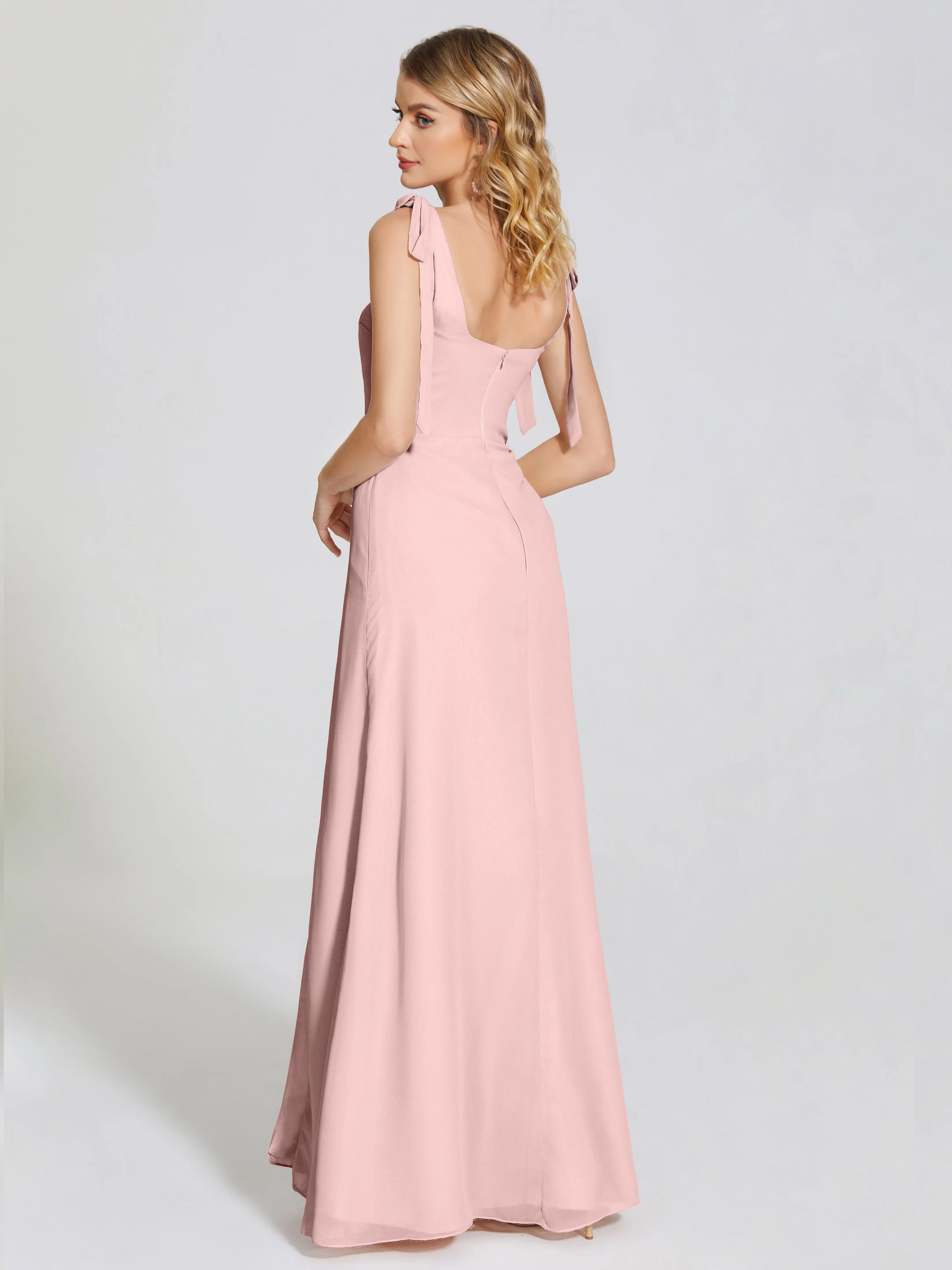 Michelle Elegant Square Neckline Chiffon Bridesmaid Dresses