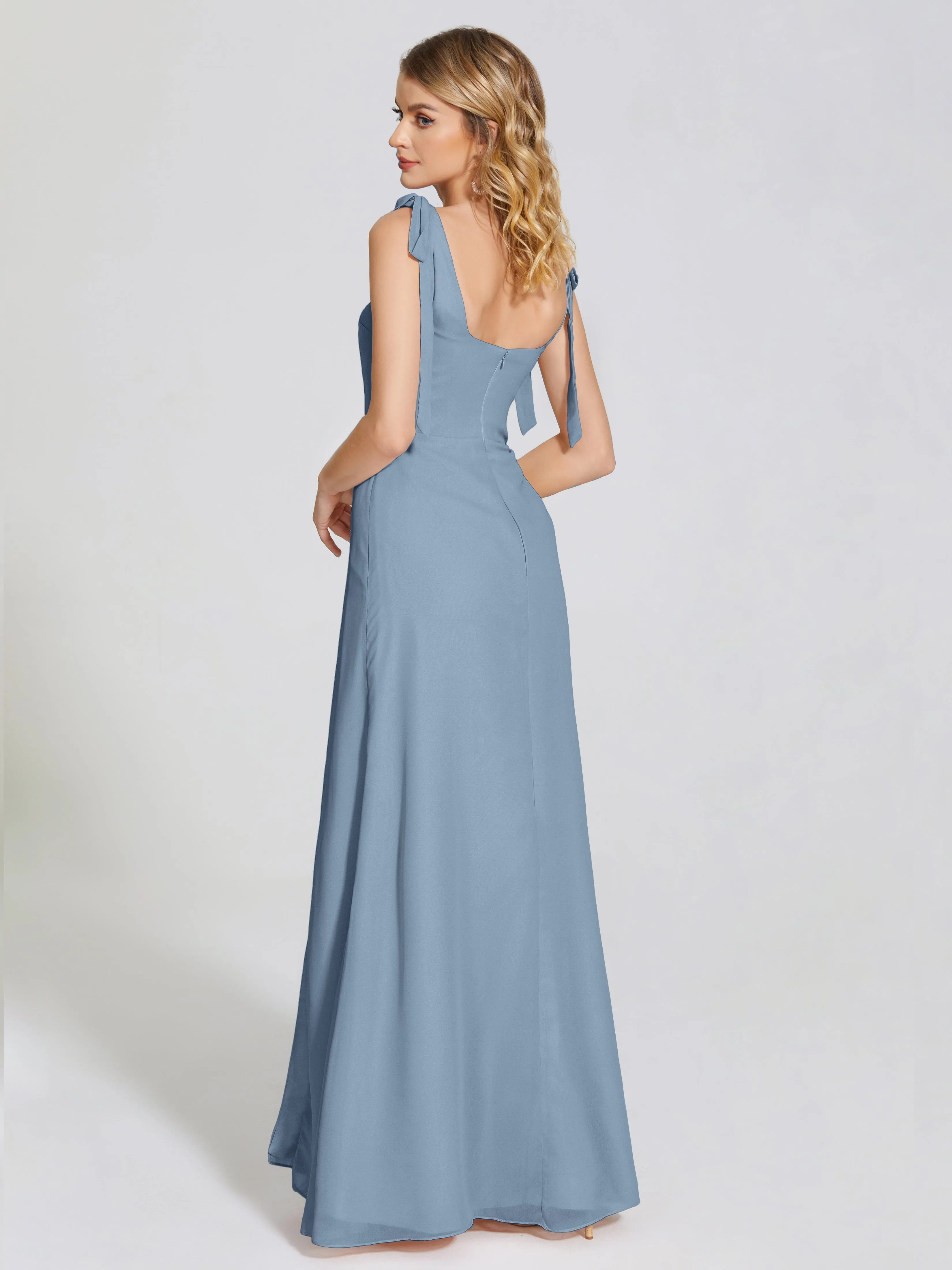 Michelle Elegant Square Neckline Chiffon Bridesmaid Dresses