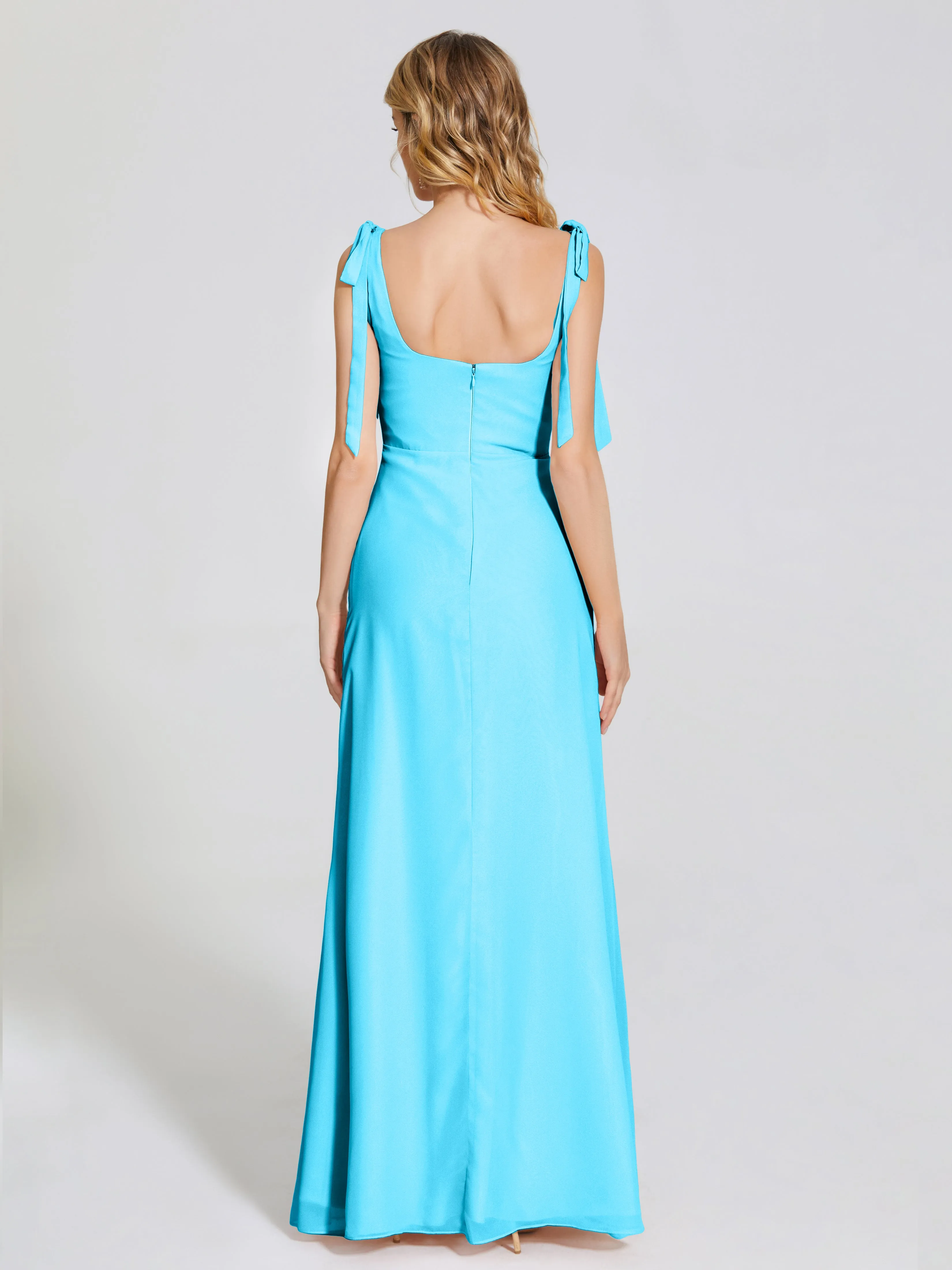 Michelle Elegant Square Neckline Chiffon Bridesmaid Dresses