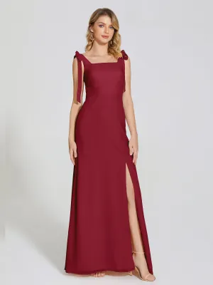 Michelle Elegant Square Neckline Chiffon Bridesmaid Dresses