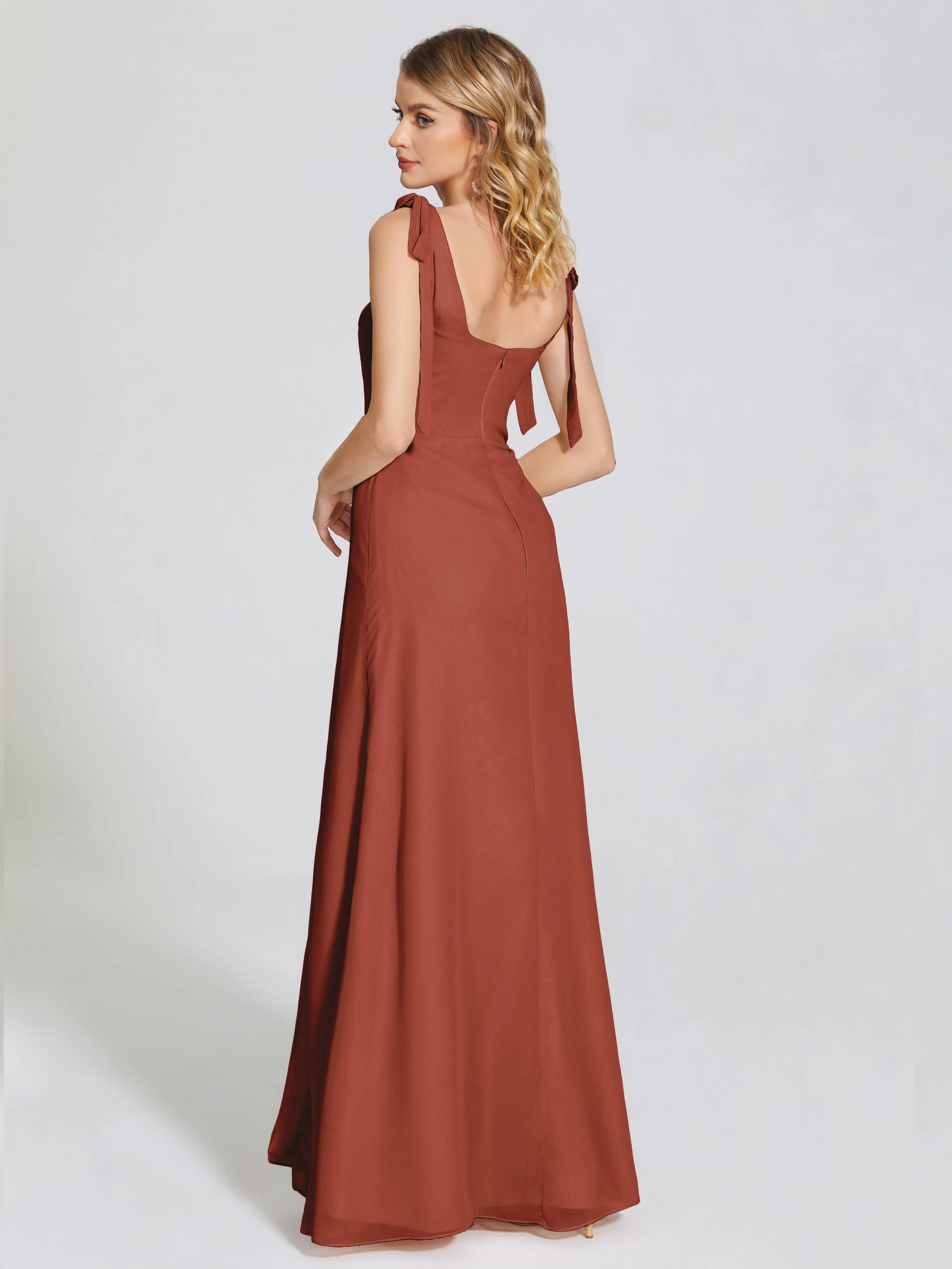 Michelle Elegant Square Neckline Chiffon Bridesmaid Dresses