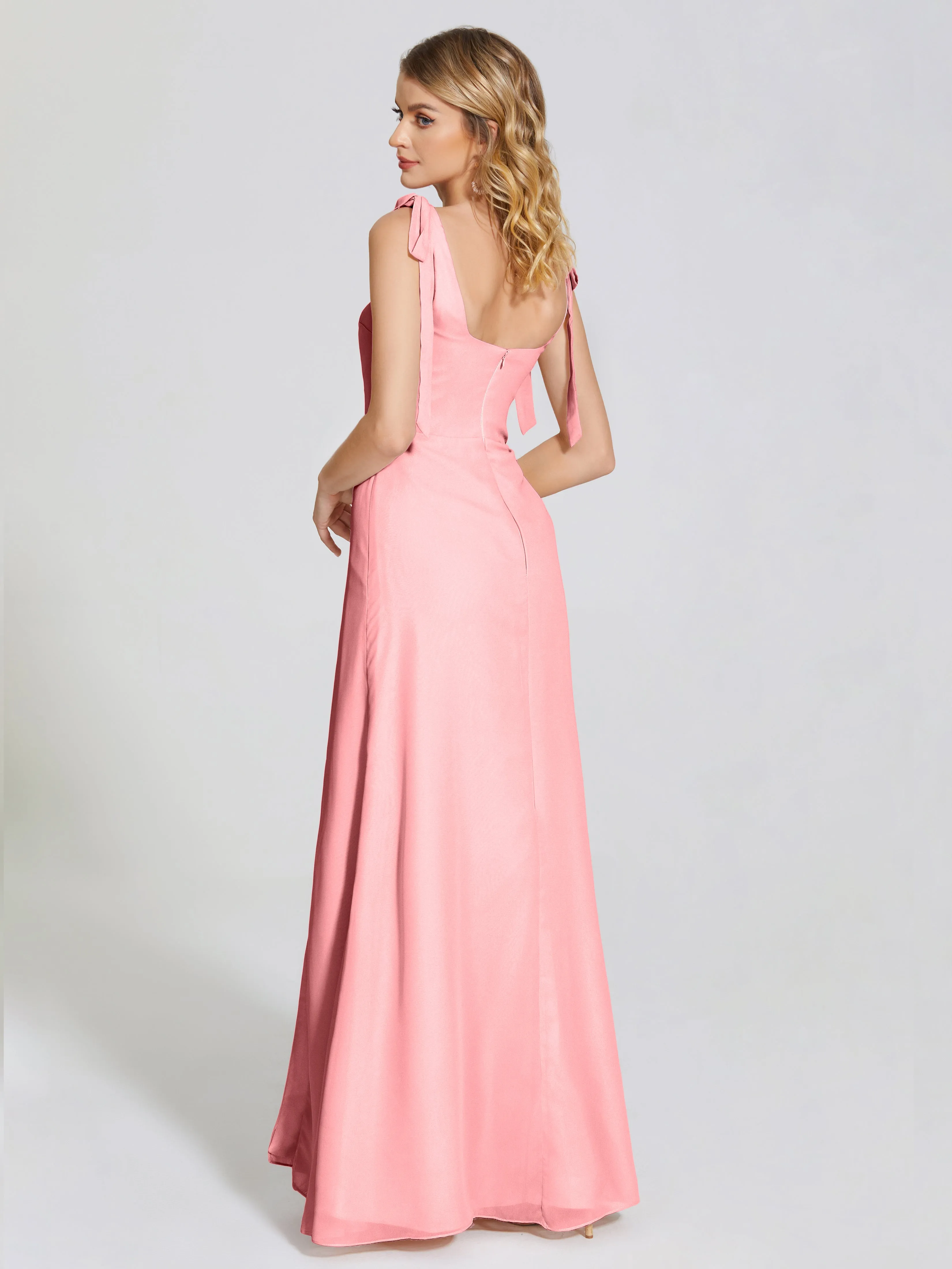 Michelle Elegant Square Neckline Chiffon Bridesmaid Dresses