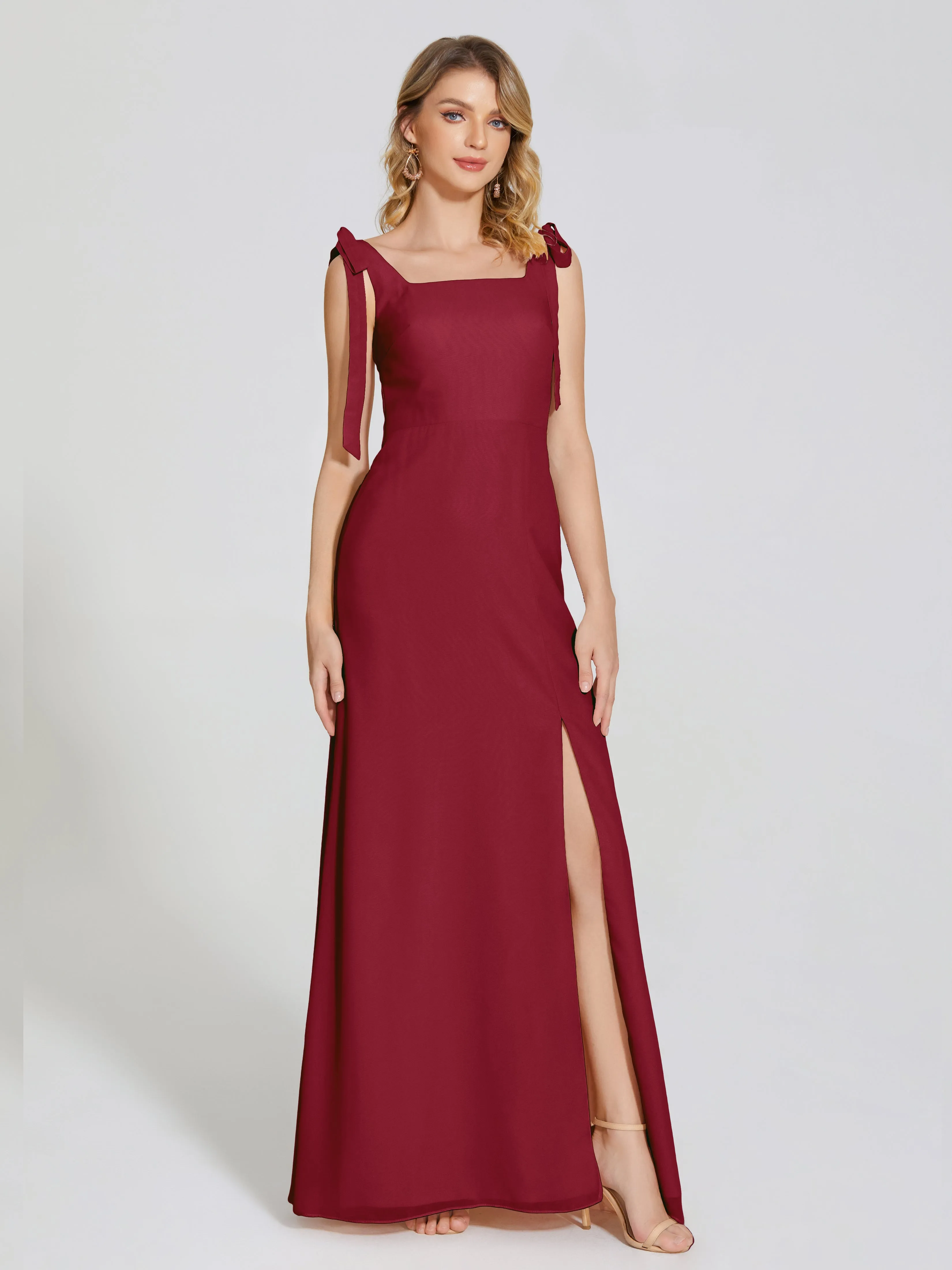 Michelle Elegant Square Neckline Chiffon Bridesmaid Dresses