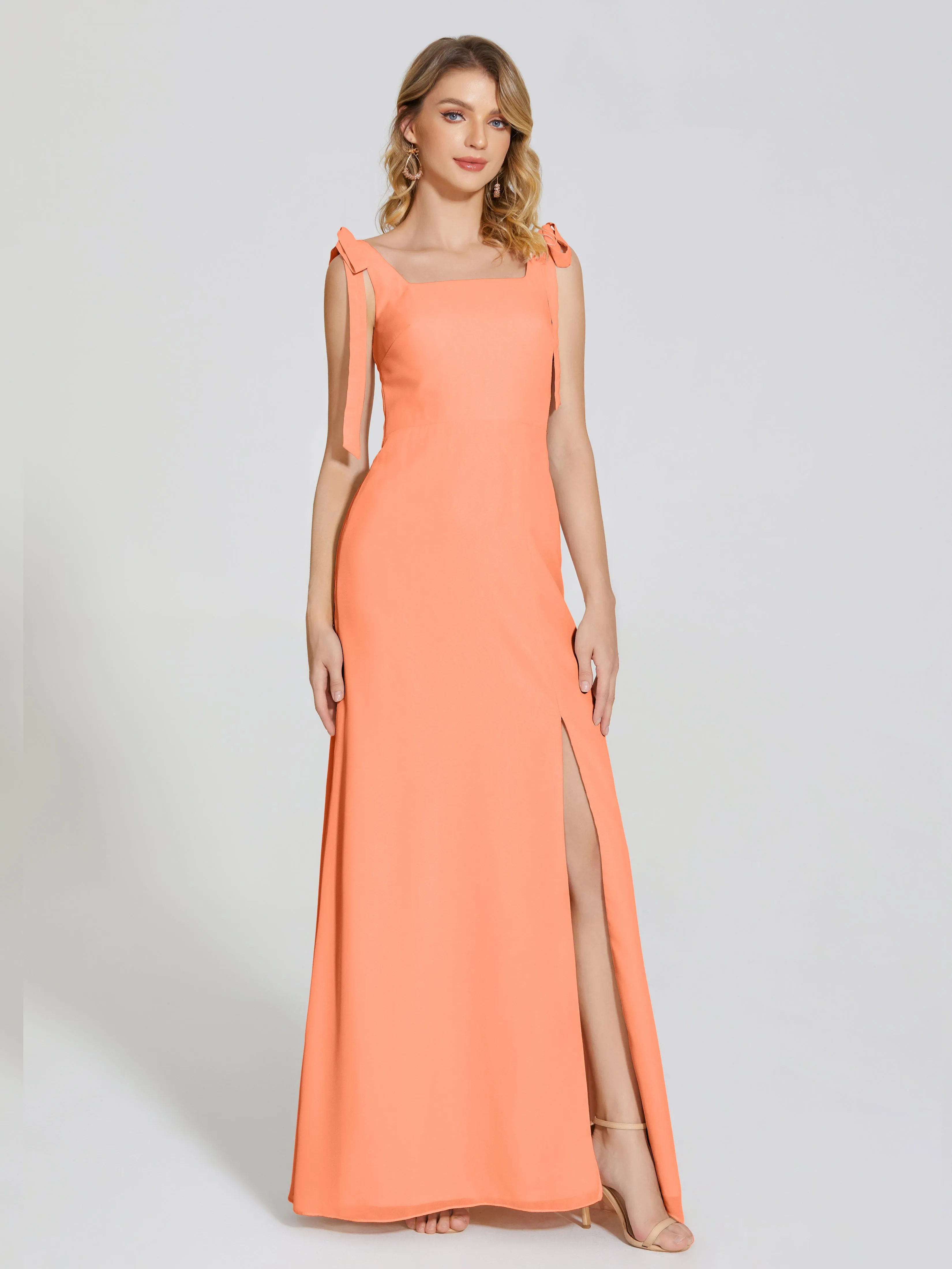 Michelle Elegant Square Neckline Chiffon Bridesmaid Dresses