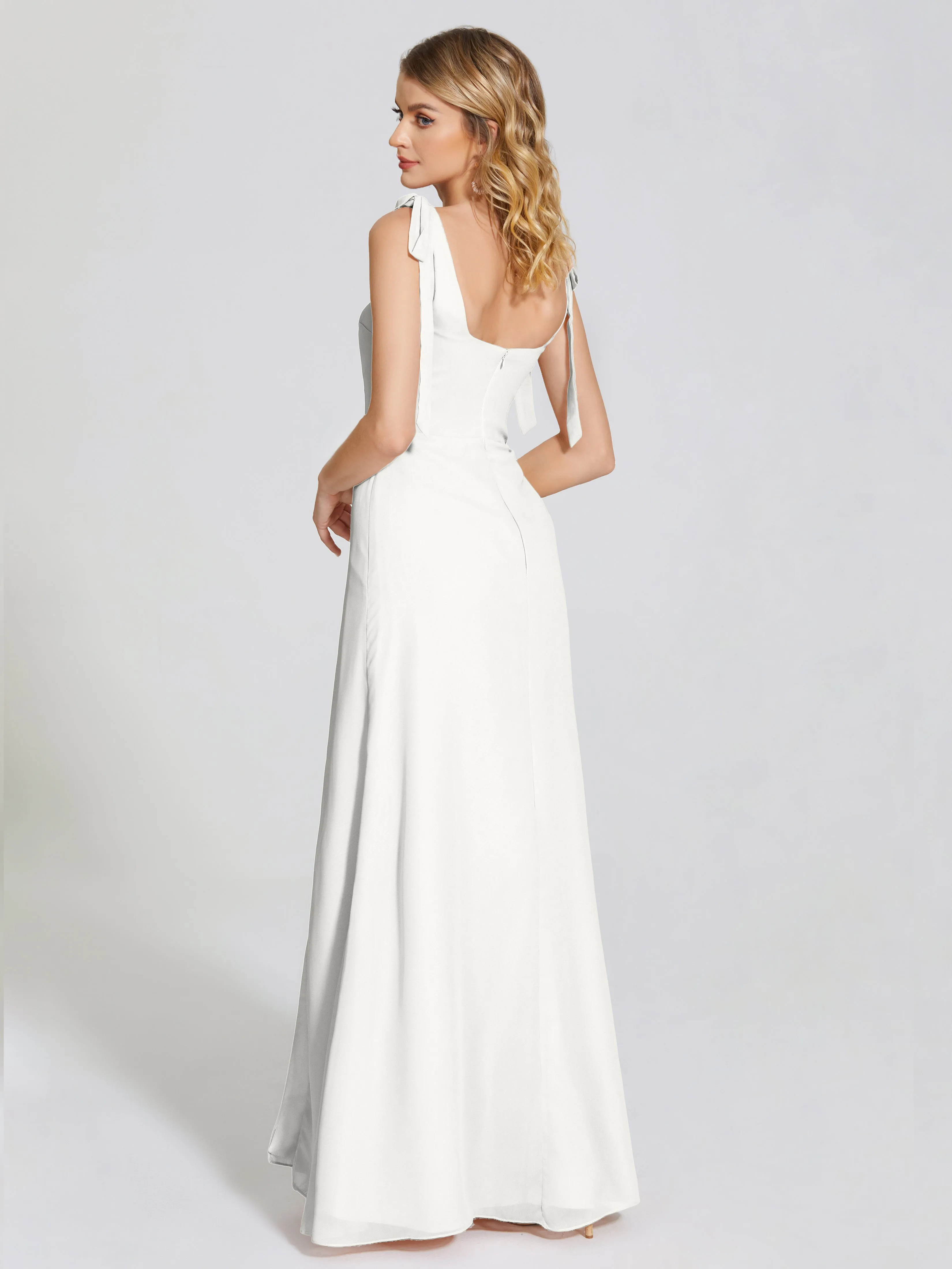 Michelle Elegant Square Neckline Chiffon Bridesmaid Dresses