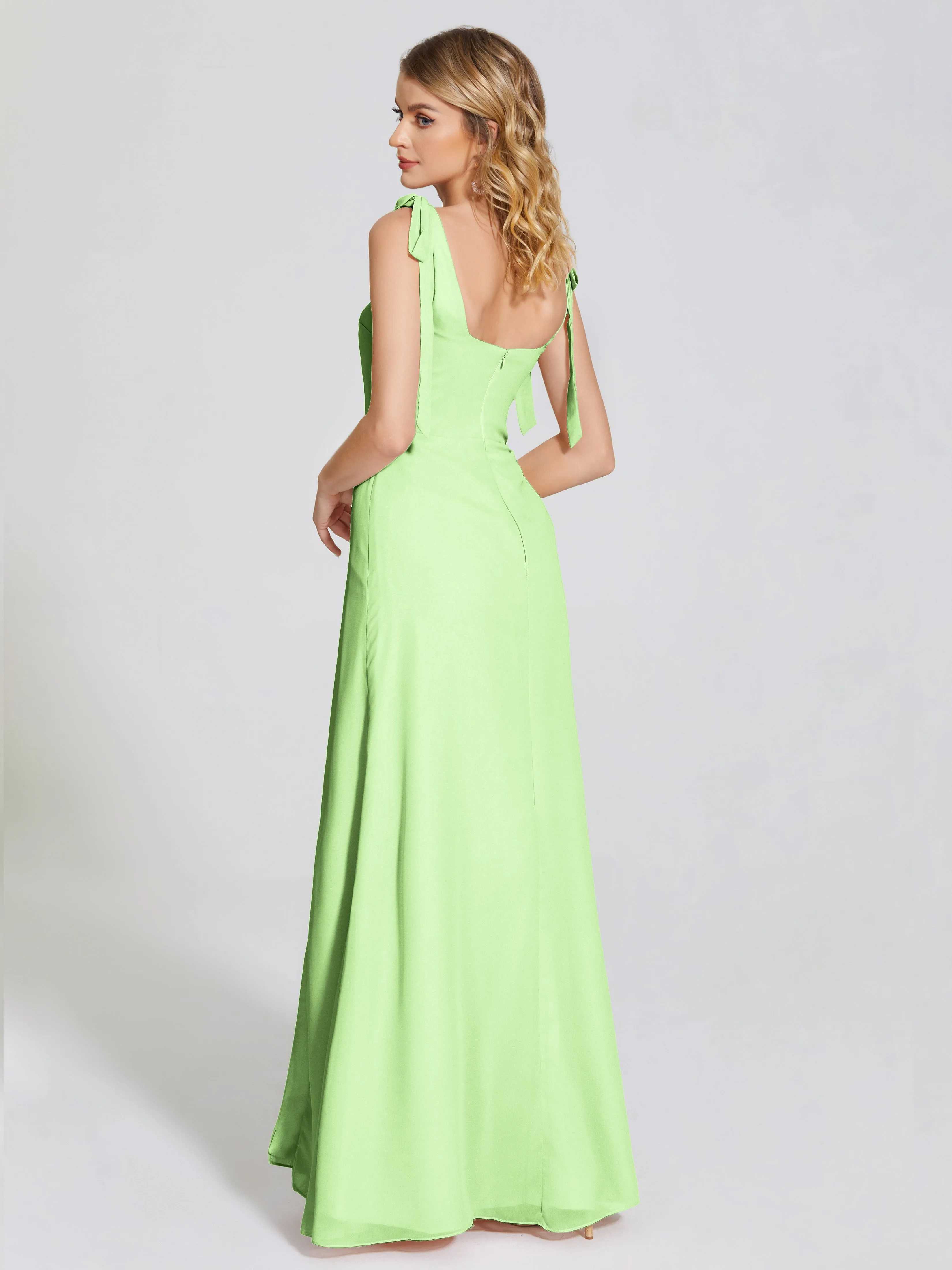 Michelle Elegant Square Neckline Chiffon Bridesmaid Dresses