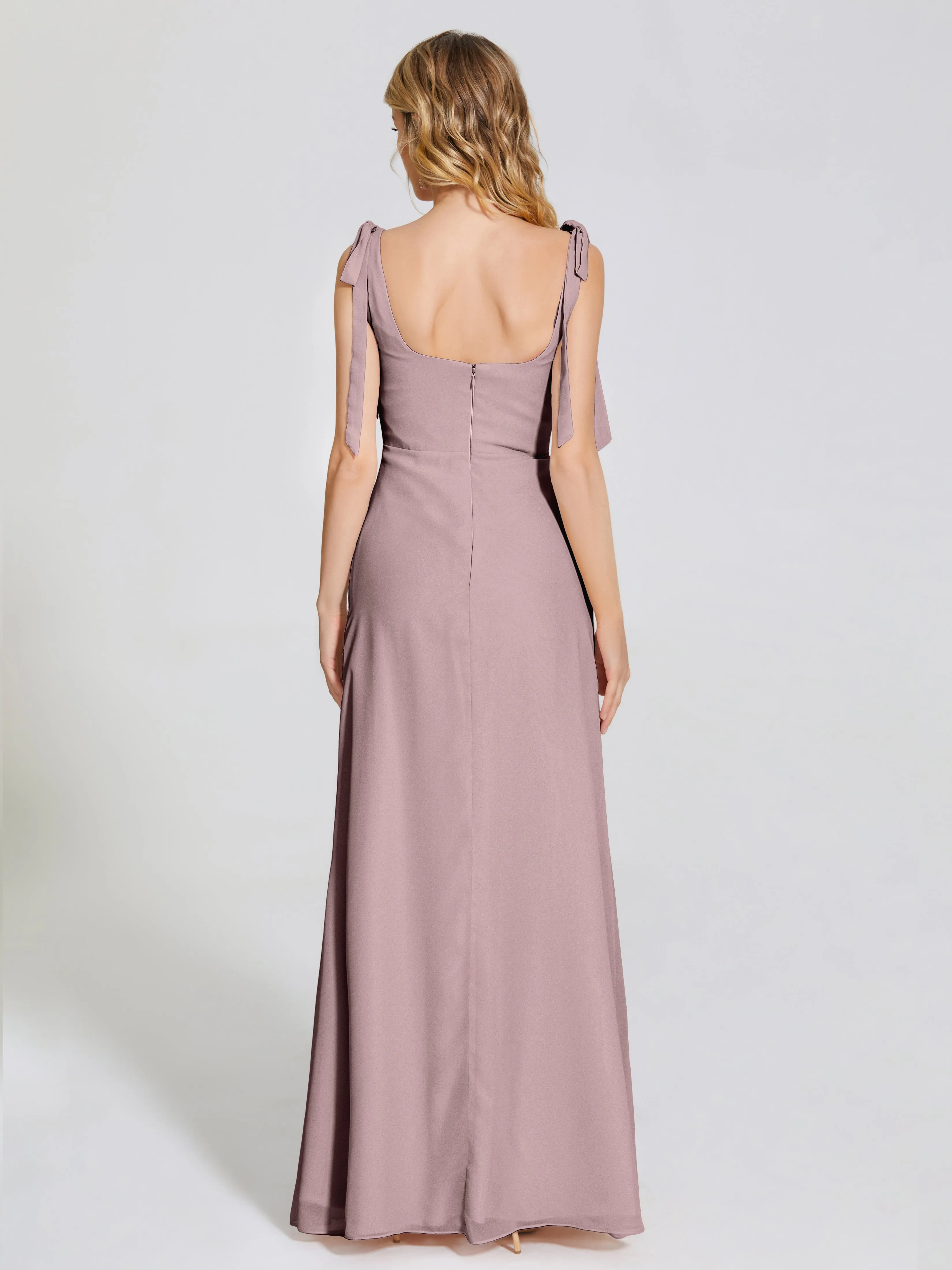Michelle Elegant Square Neckline Chiffon Bridesmaid Dresses