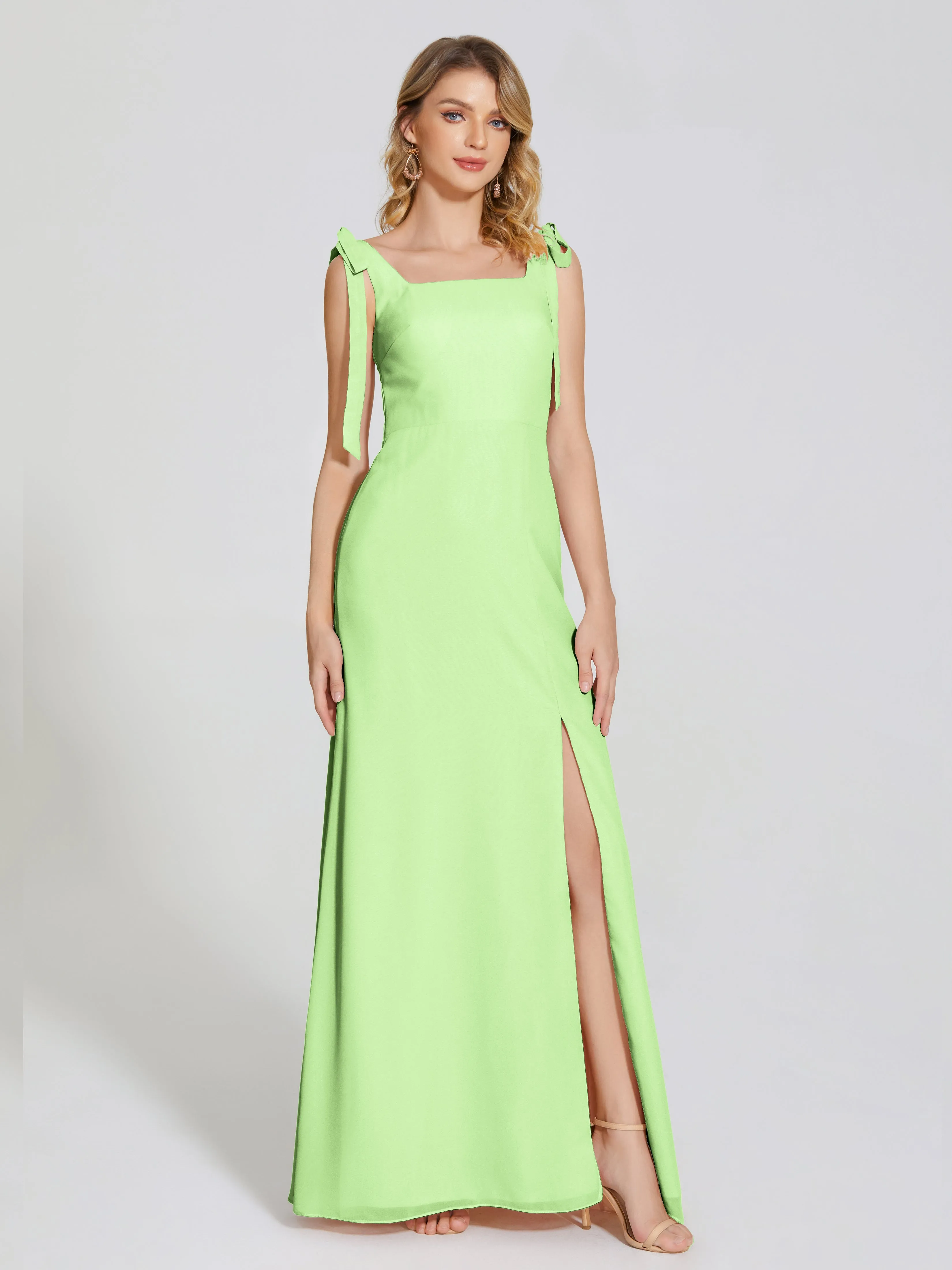 Michelle Elegant Square Neckline Chiffon Bridesmaid Dresses