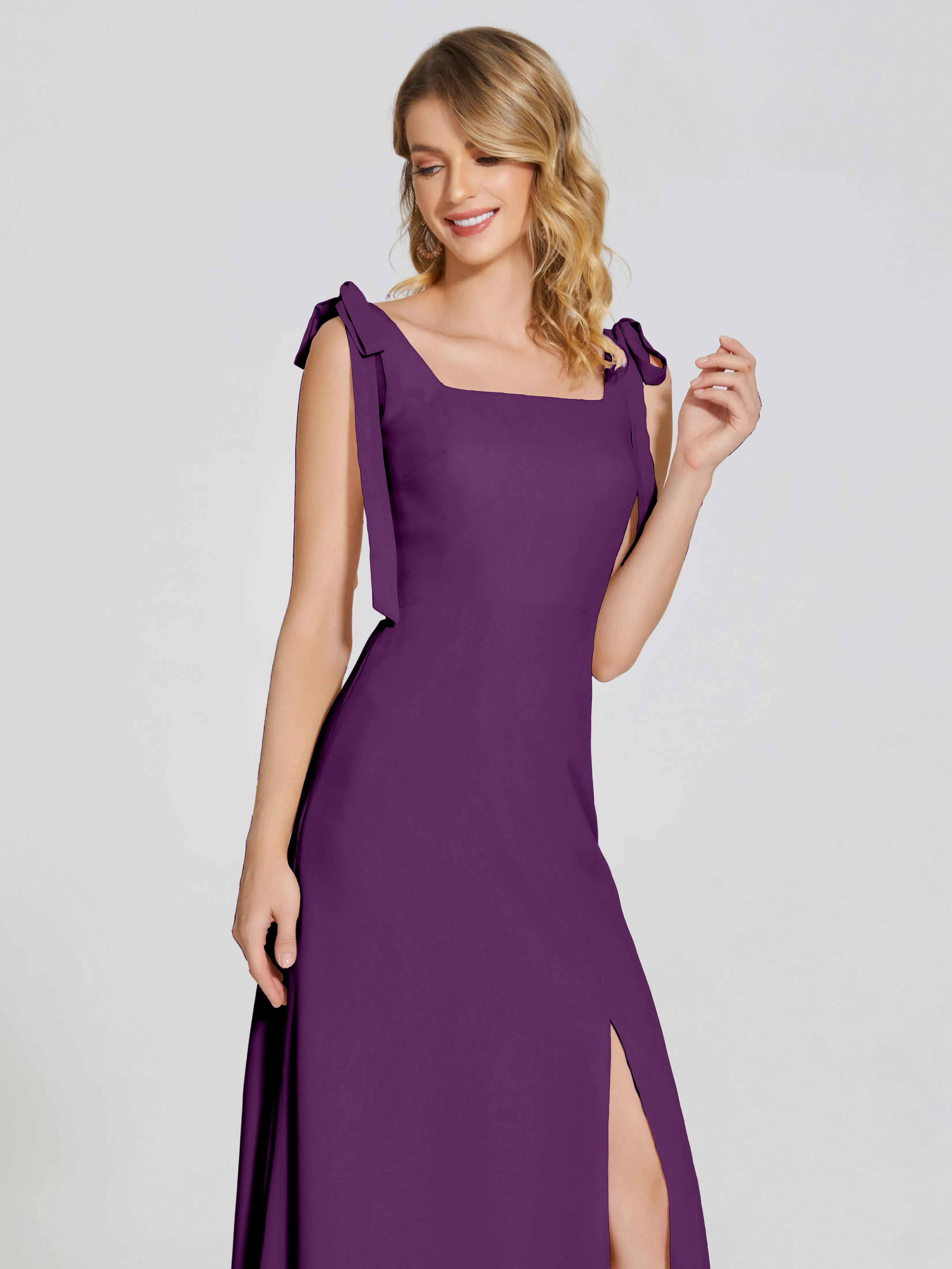 Michelle Elegant Square Neckline Chiffon Bridesmaid Dresses