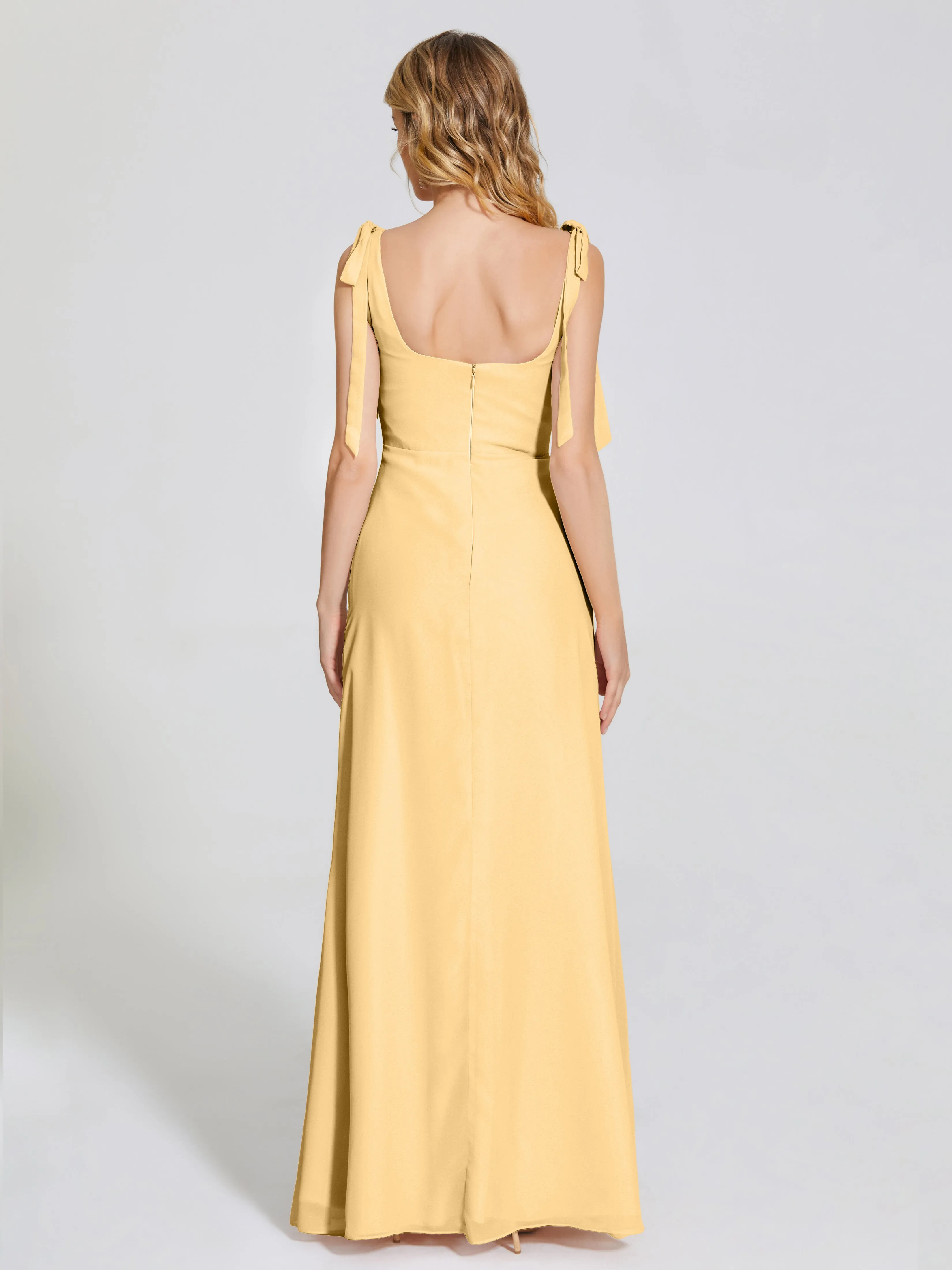 Michelle Elegant Square Neckline Chiffon Bridesmaid Dresses