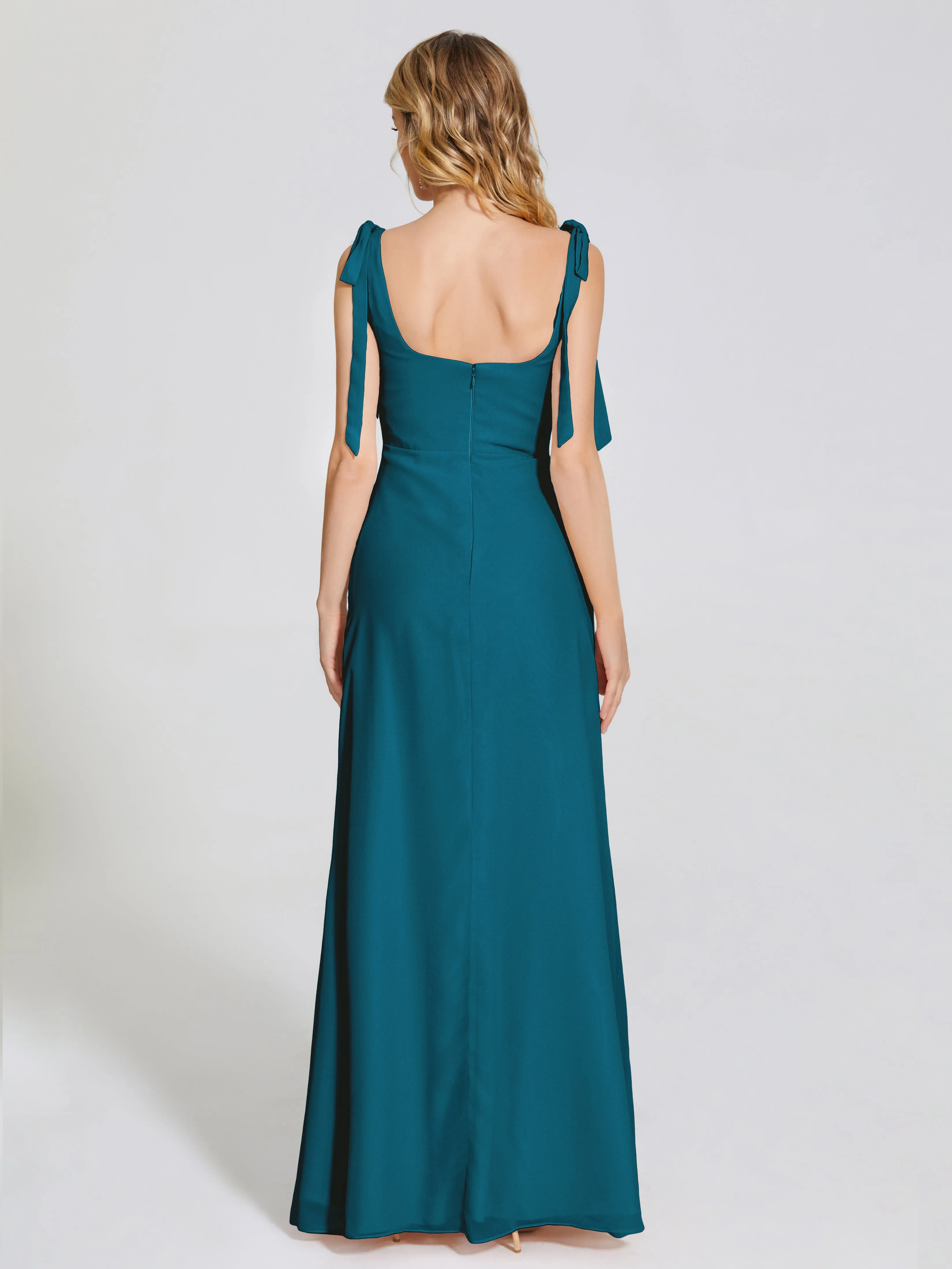 Michelle Elegant Square Neckline Chiffon Bridesmaid Dresses