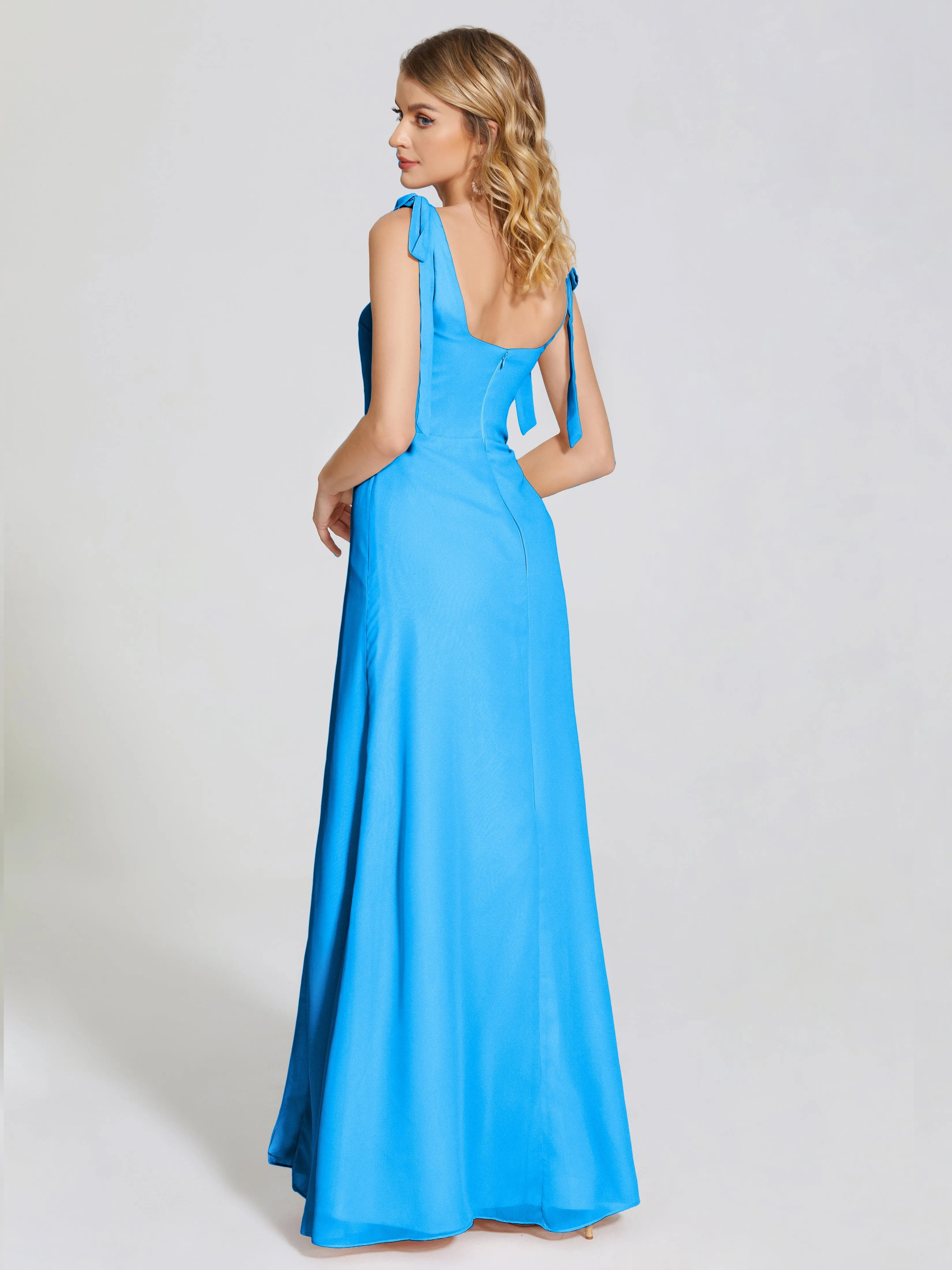 Michelle Elegant Square Neckline Chiffon Bridesmaid Dresses