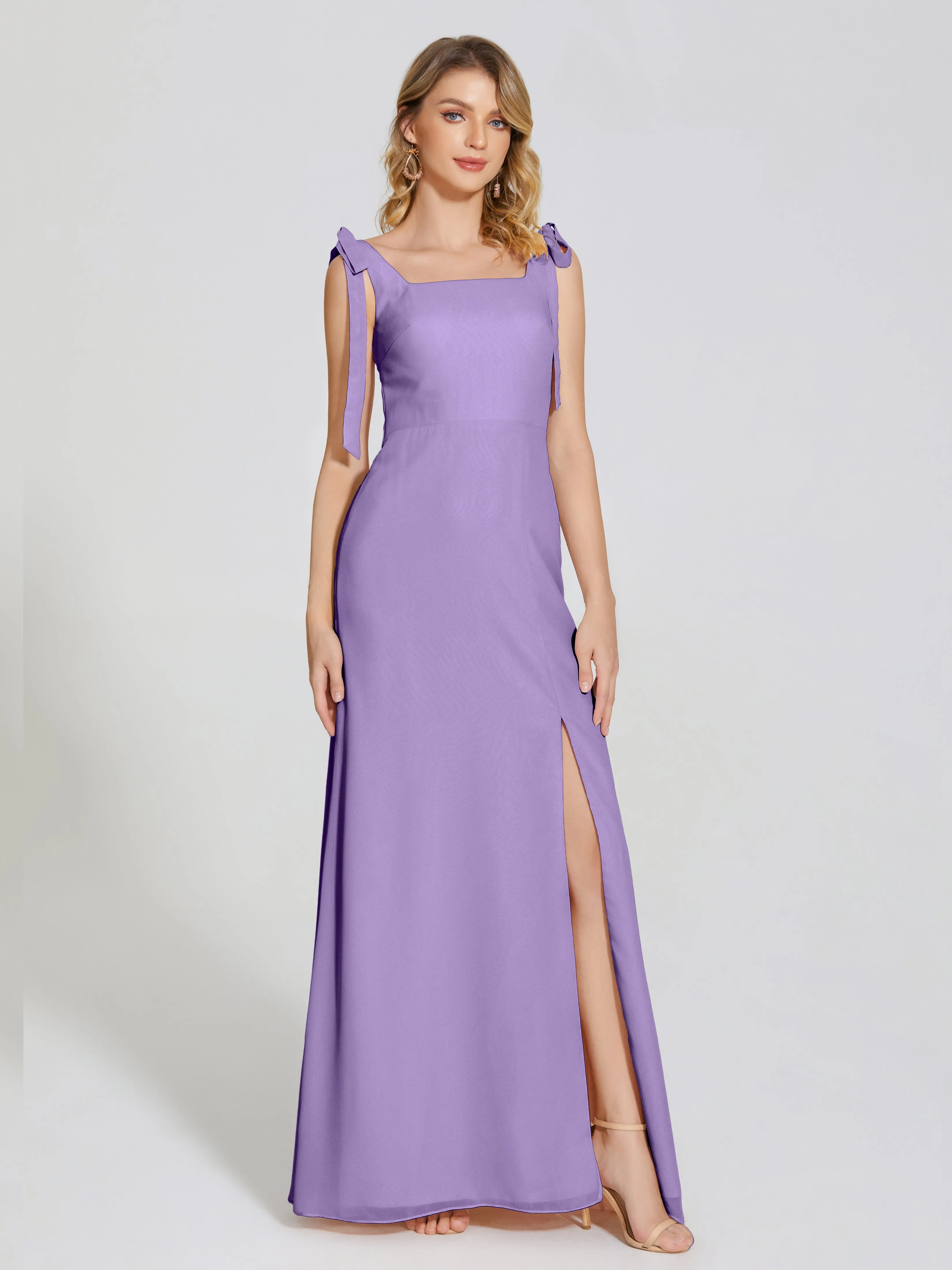 Michelle Elegant Square Neckline Chiffon Bridesmaid Dresses