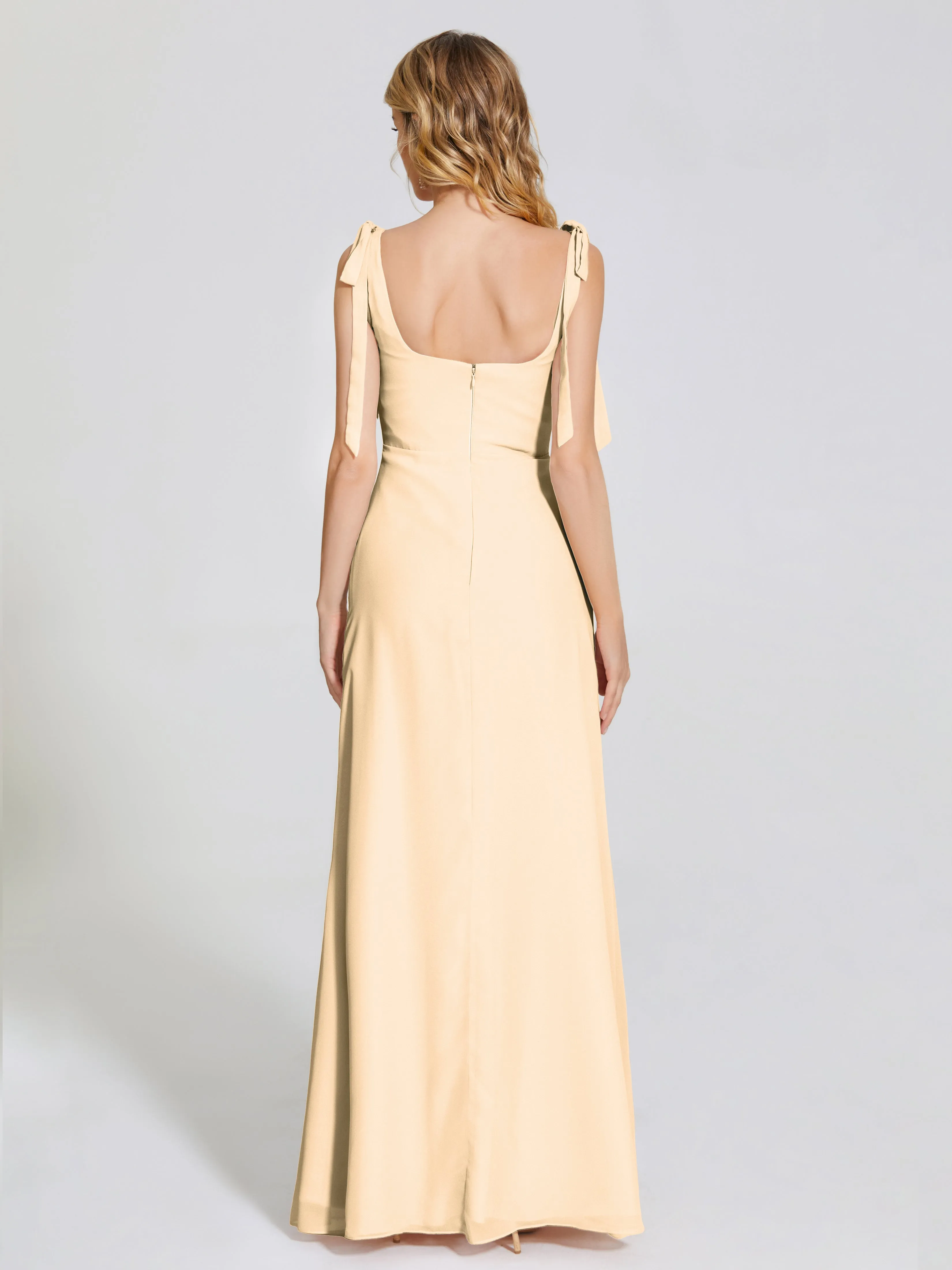 Michelle Elegant Square Neckline Chiffon Bridesmaid Dresses