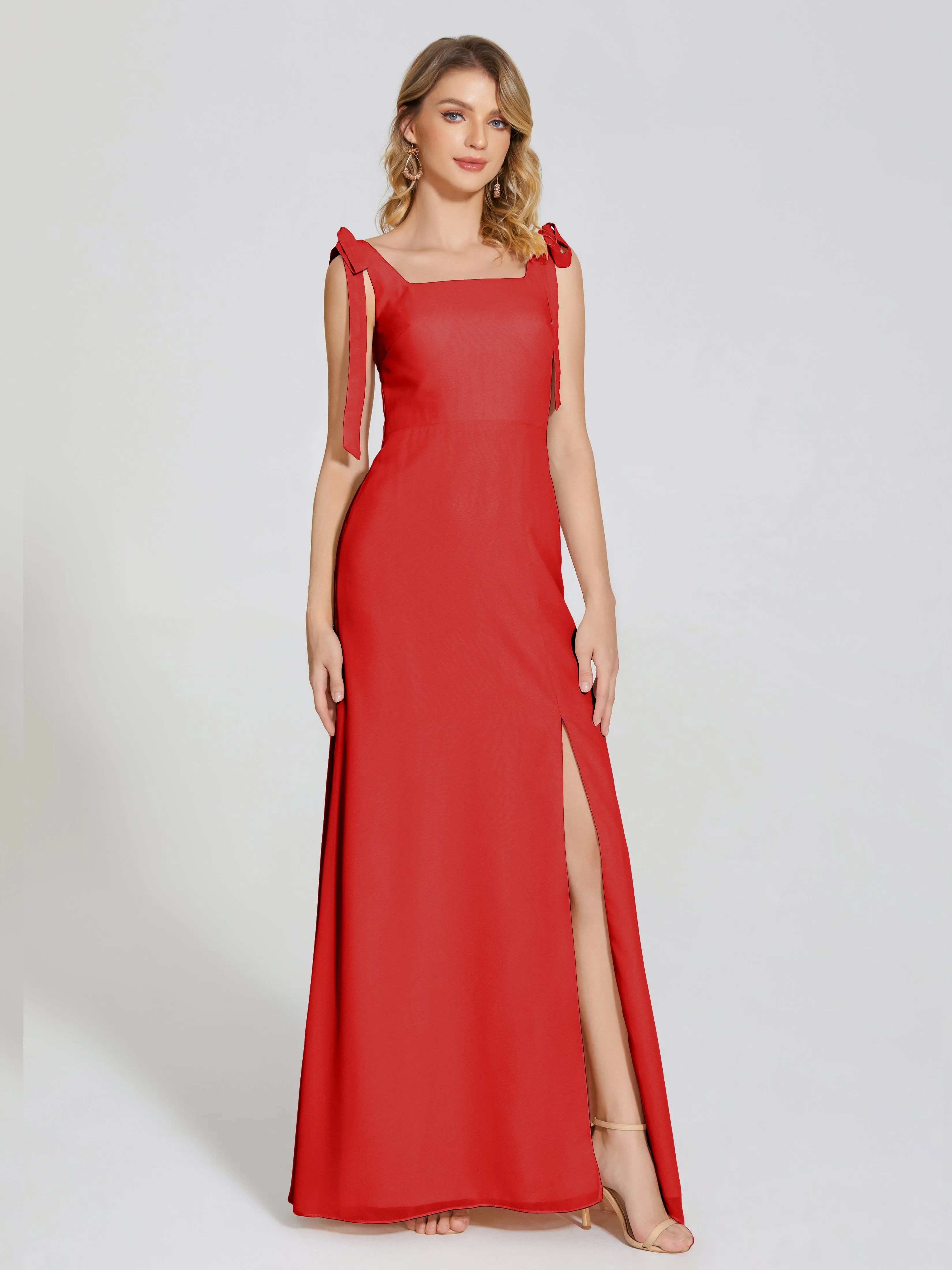 Michelle Elegant Square Neckline Chiffon Bridesmaid Dresses