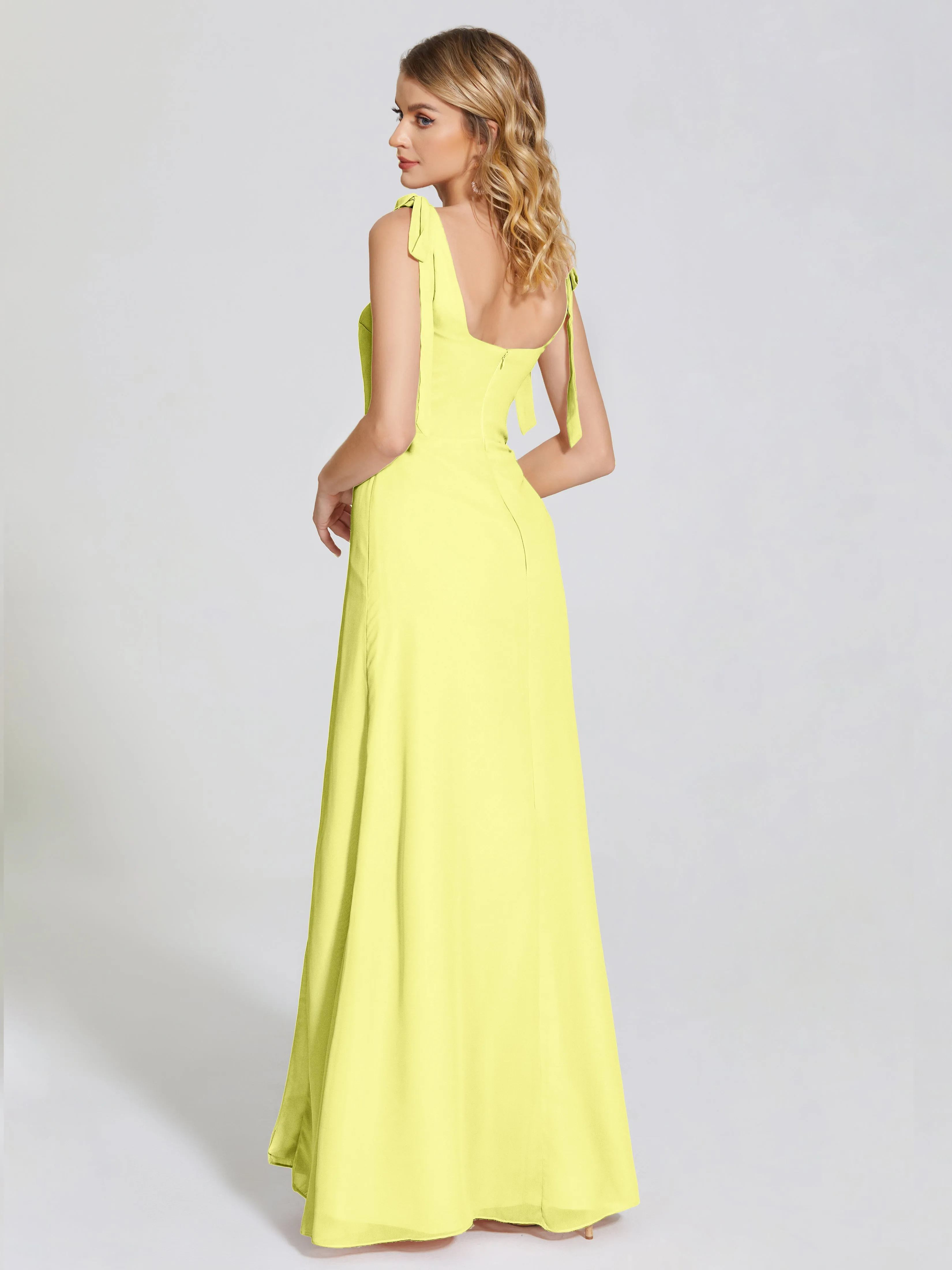 Michelle Elegant Square Neckline Chiffon Bridesmaid Dresses