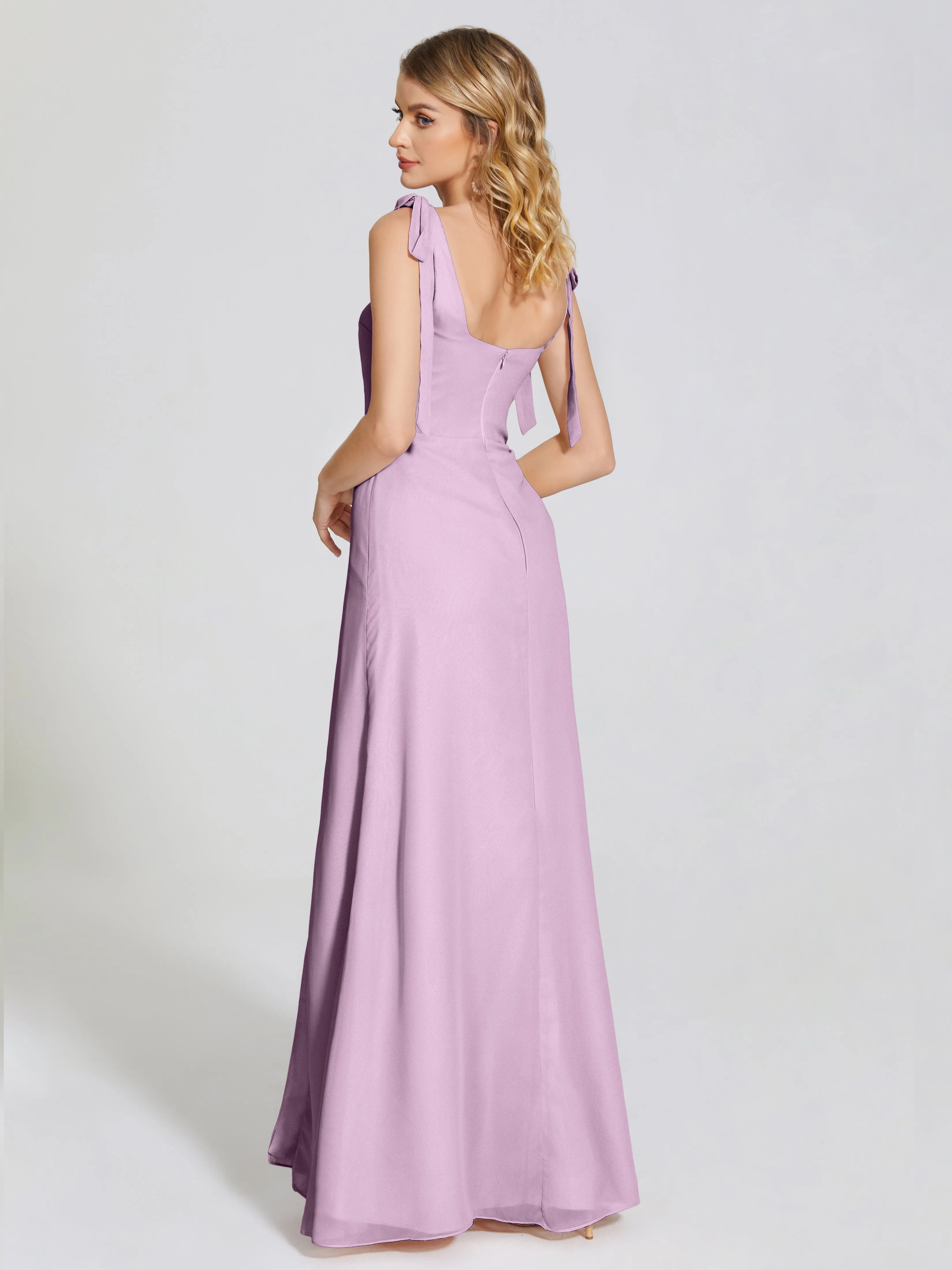 Michelle Elegant Square Neckline Chiffon Bridesmaid Dresses