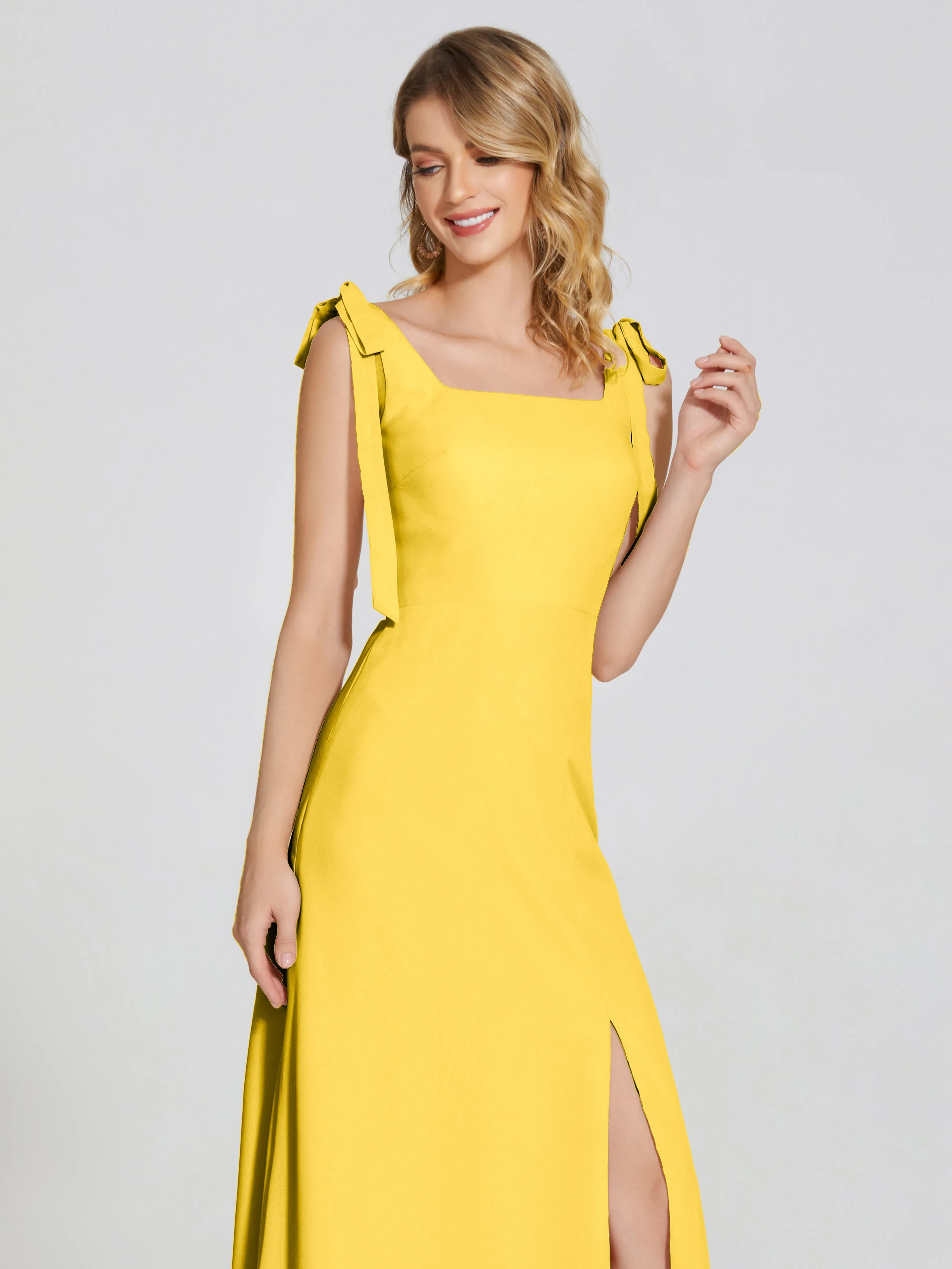 Michelle Elegant Square Neckline Chiffon Bridesmaid Dresses