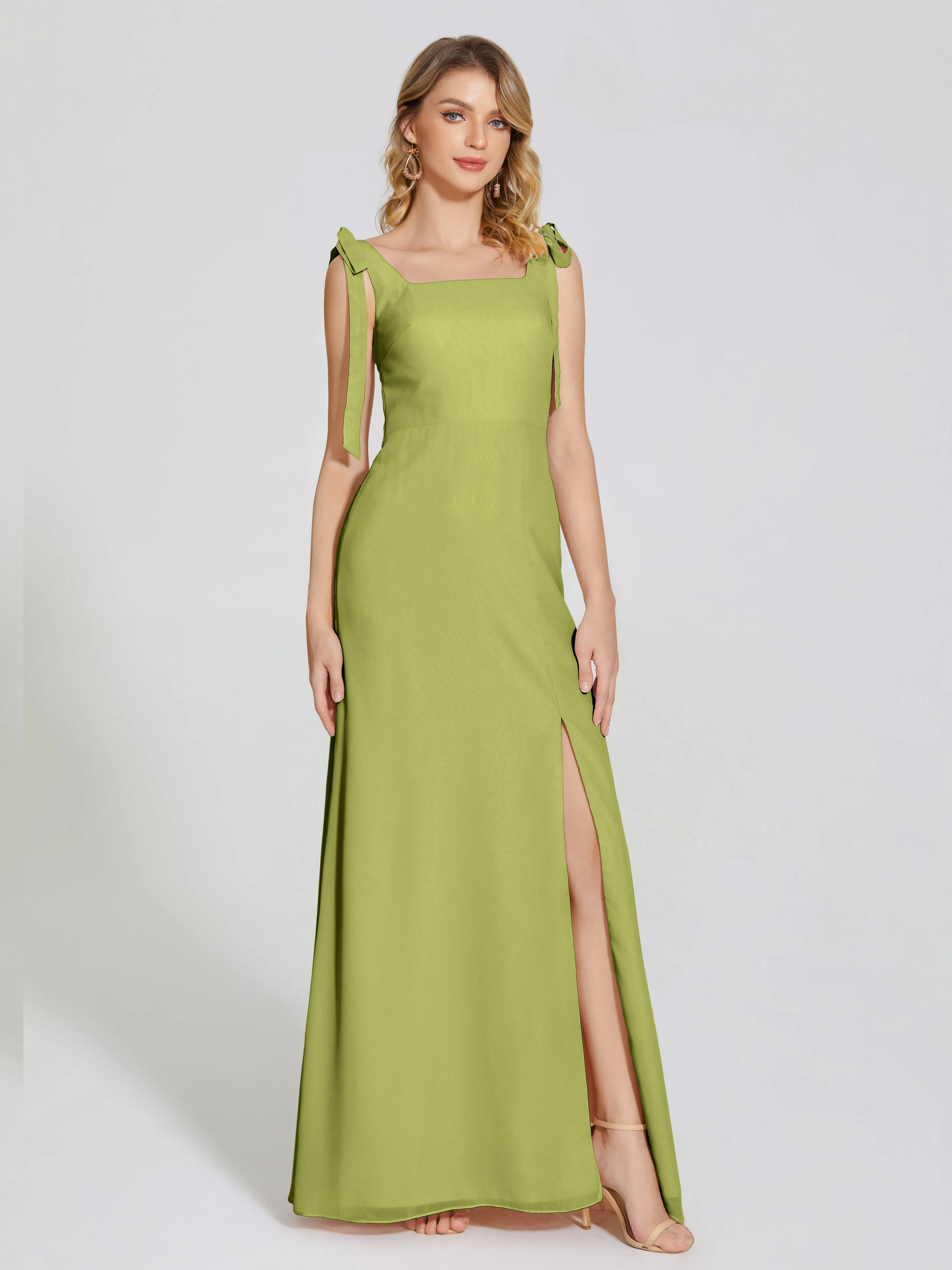 Michelle Elegant Square Neckline Chiffon Bridesmaid Dresses