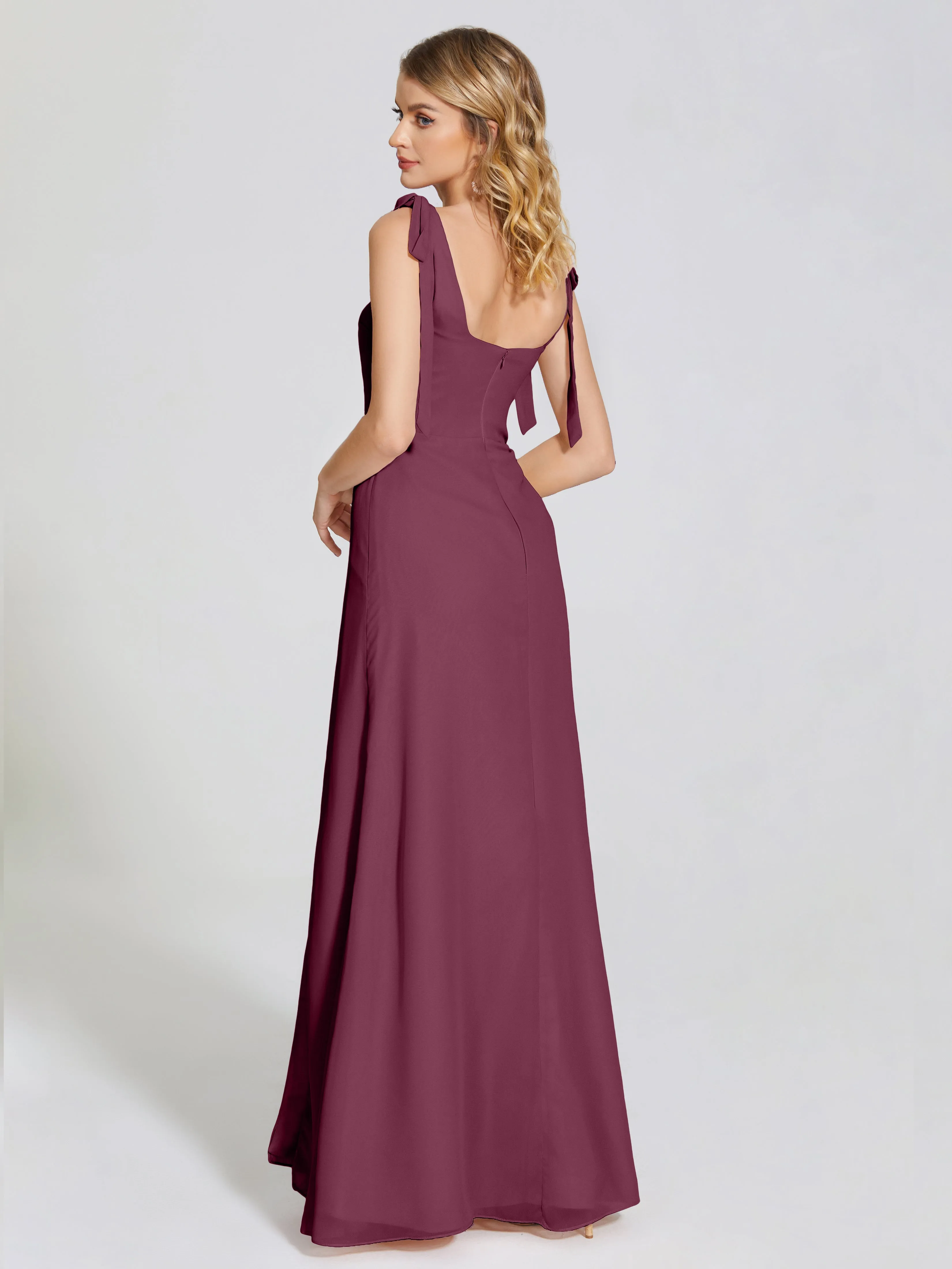Michelle Elegant Square Neckline Chiffon Bridesmaid Dresses