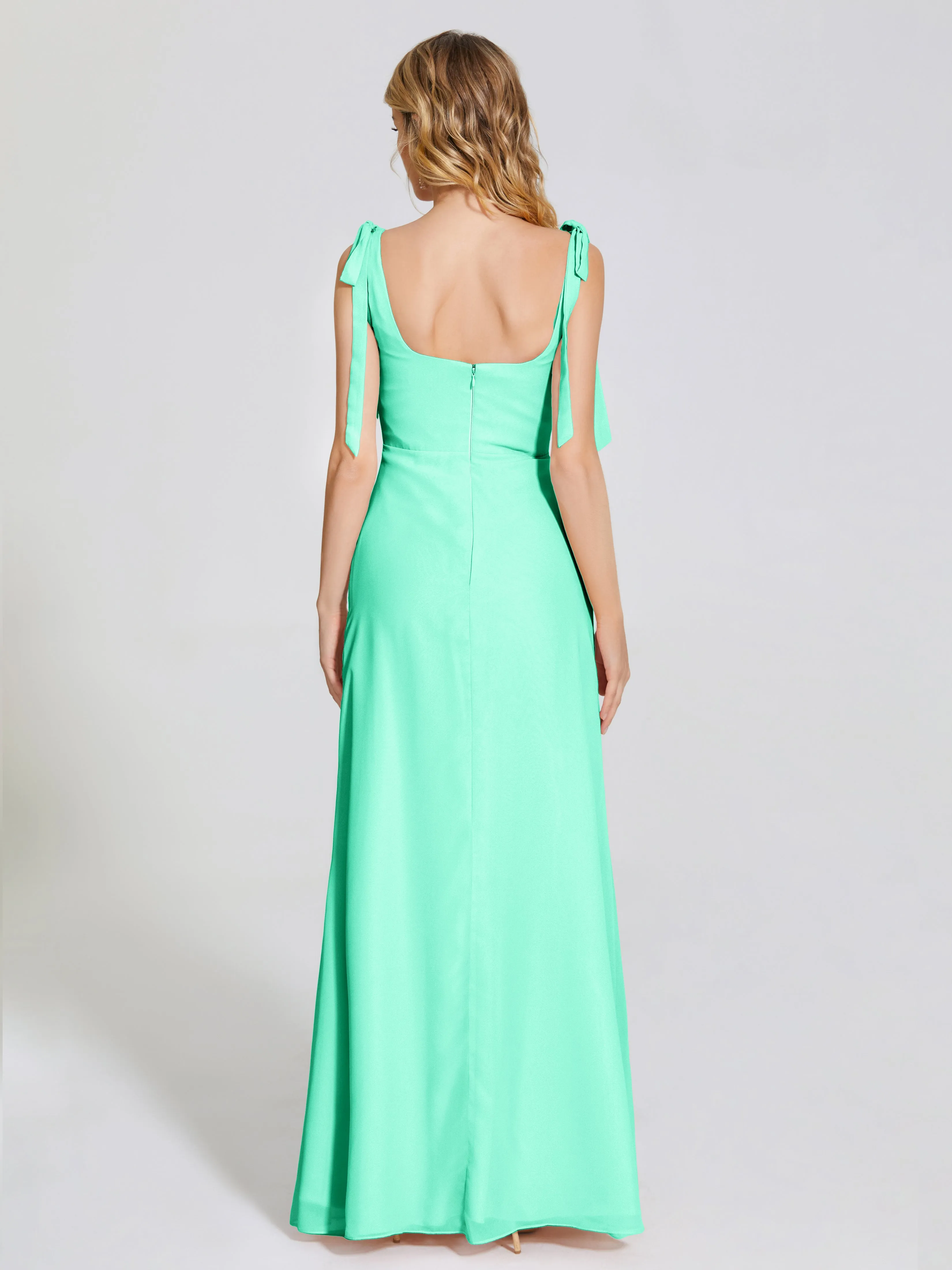 Michelle Elegant Square Neckline Chiffon Bridesmaid Dresses