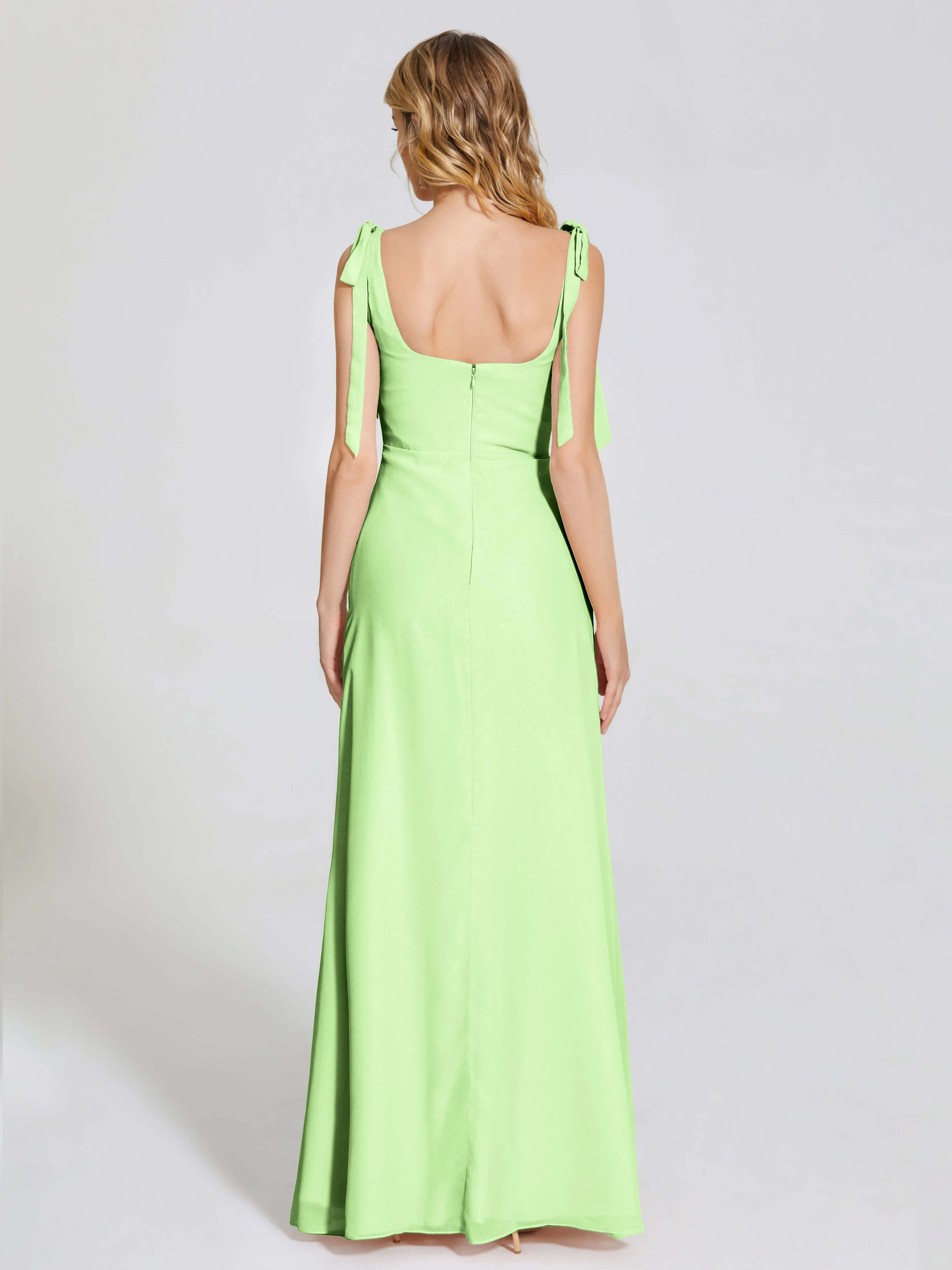 Michelle Elegant Square Neckline Chiffon Bridesmaid Dresses