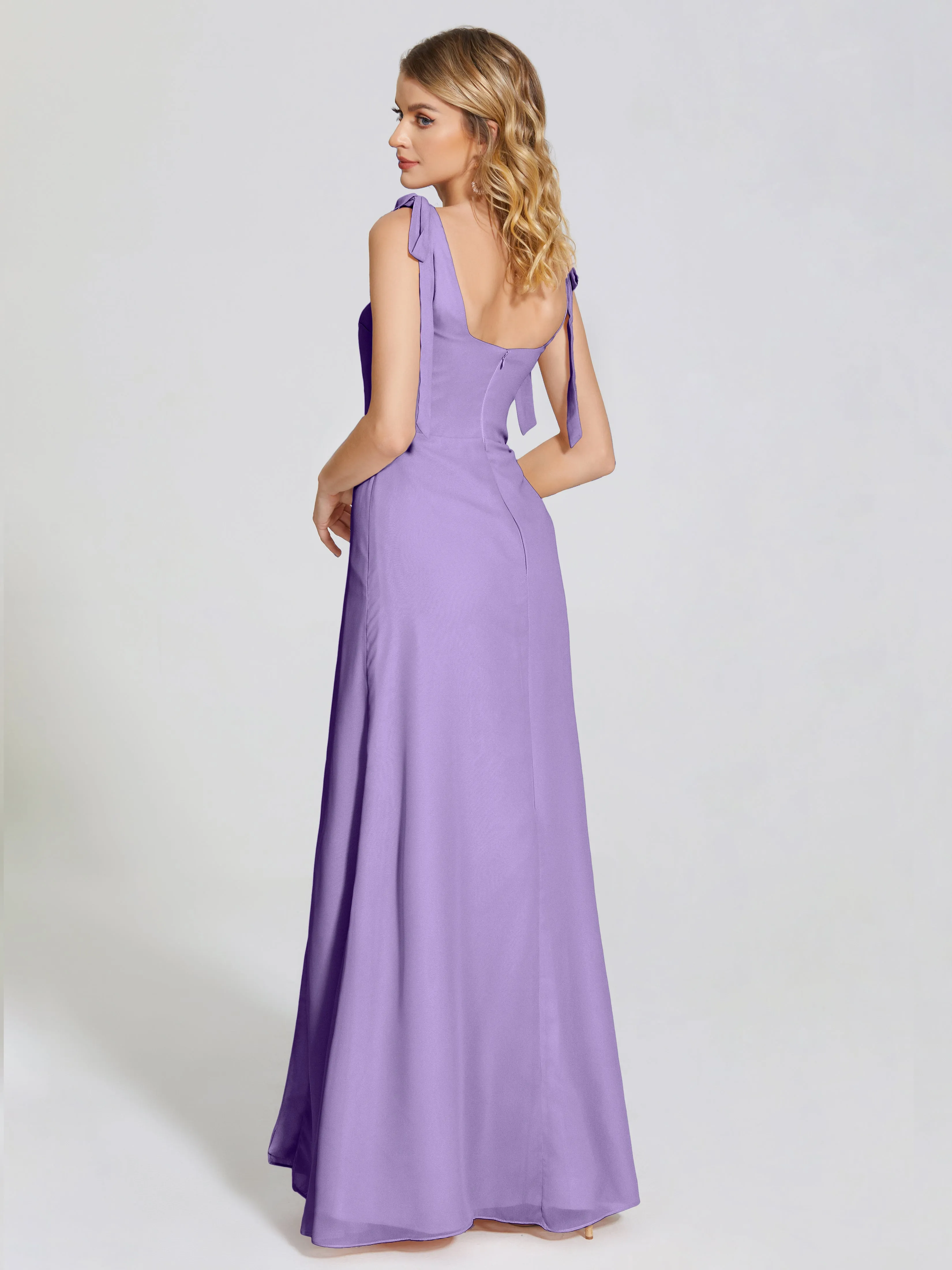 Michelle Elegant Square Neckline Chiffon Bridesmaid Dresses