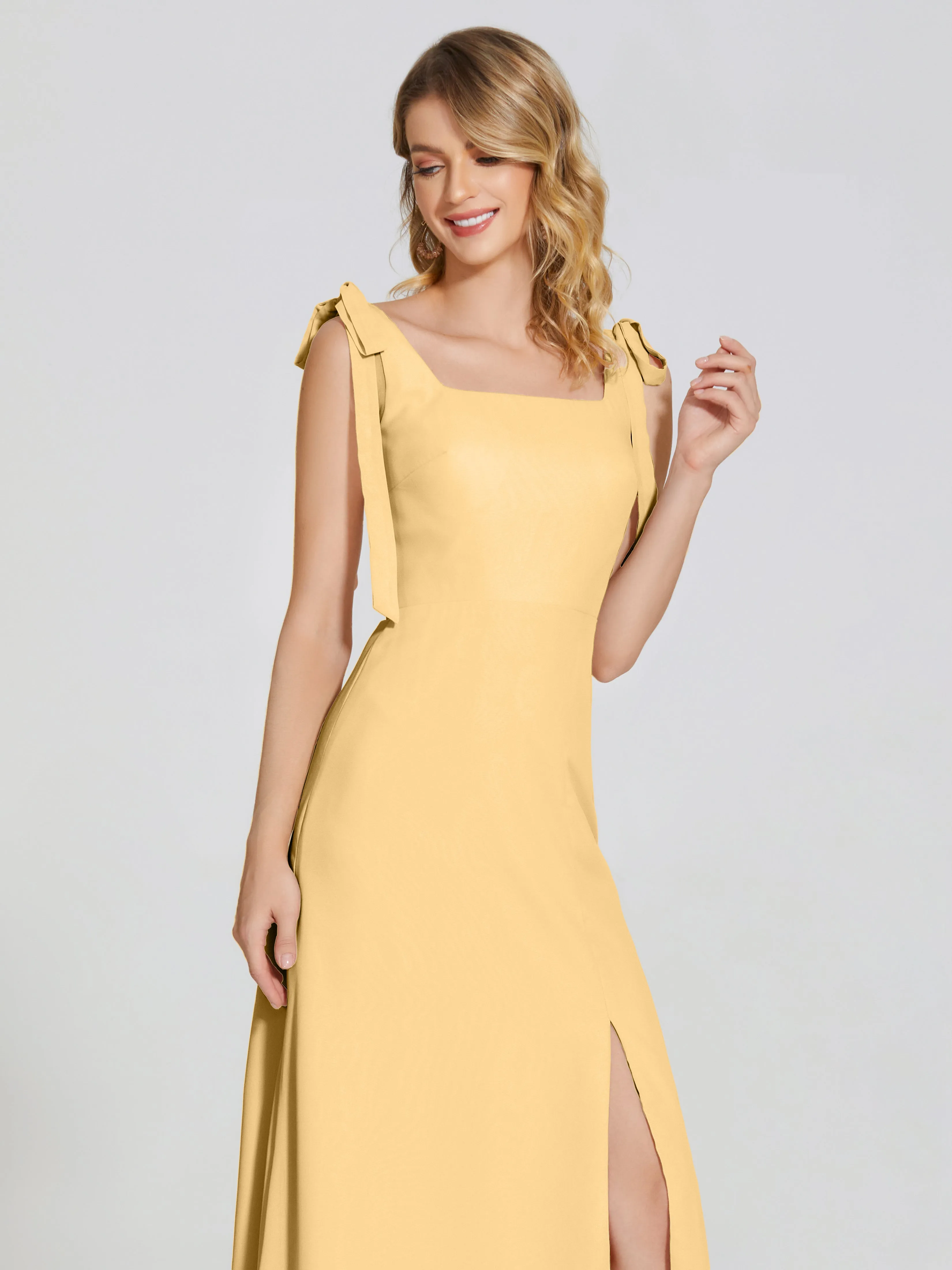 Michelle Elegant Square Neckline Chiffon Bridesmaid Dresses