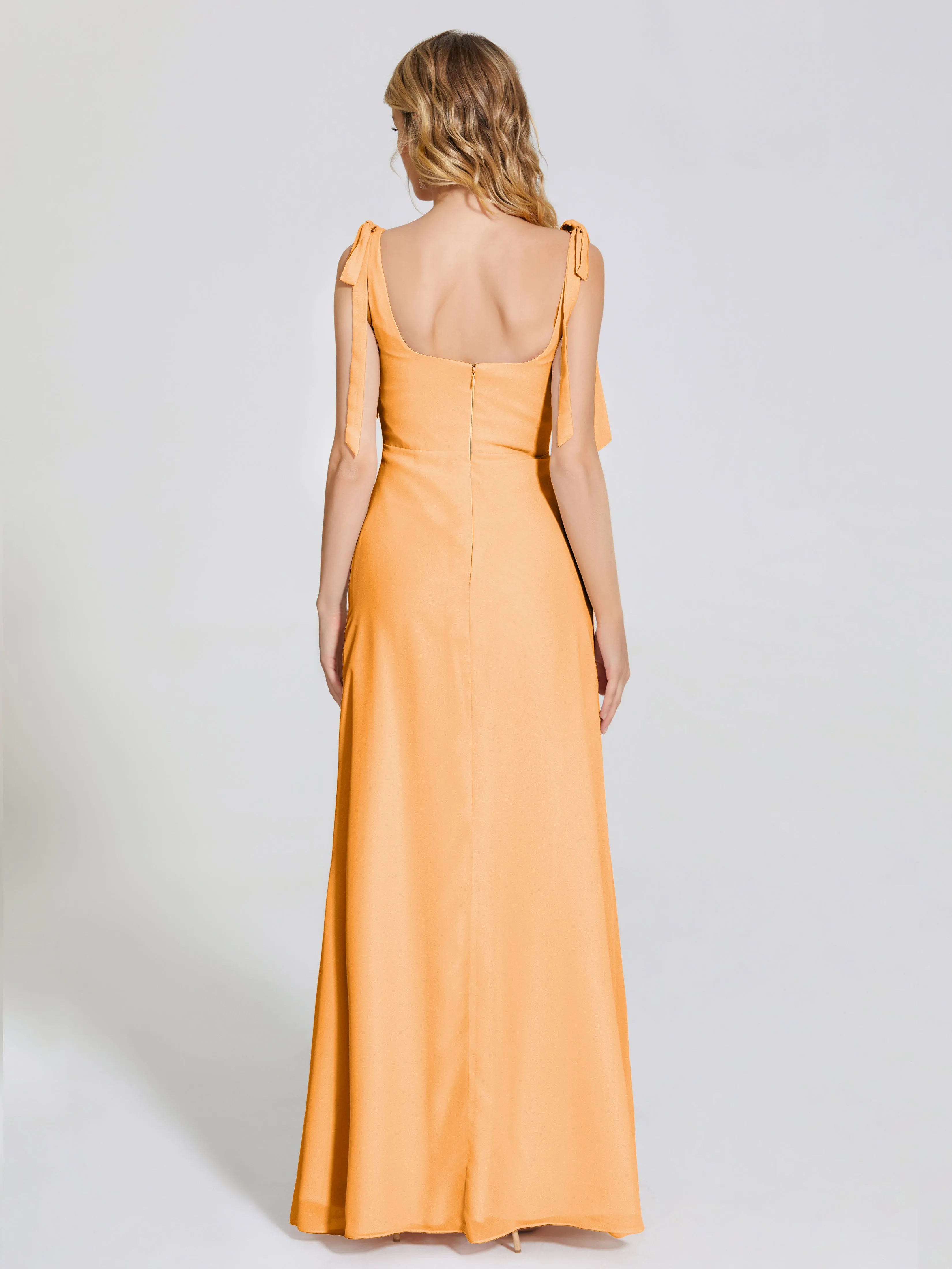 Michelle Elegant Square Neckline Chiffon Bridesmaid Dresses