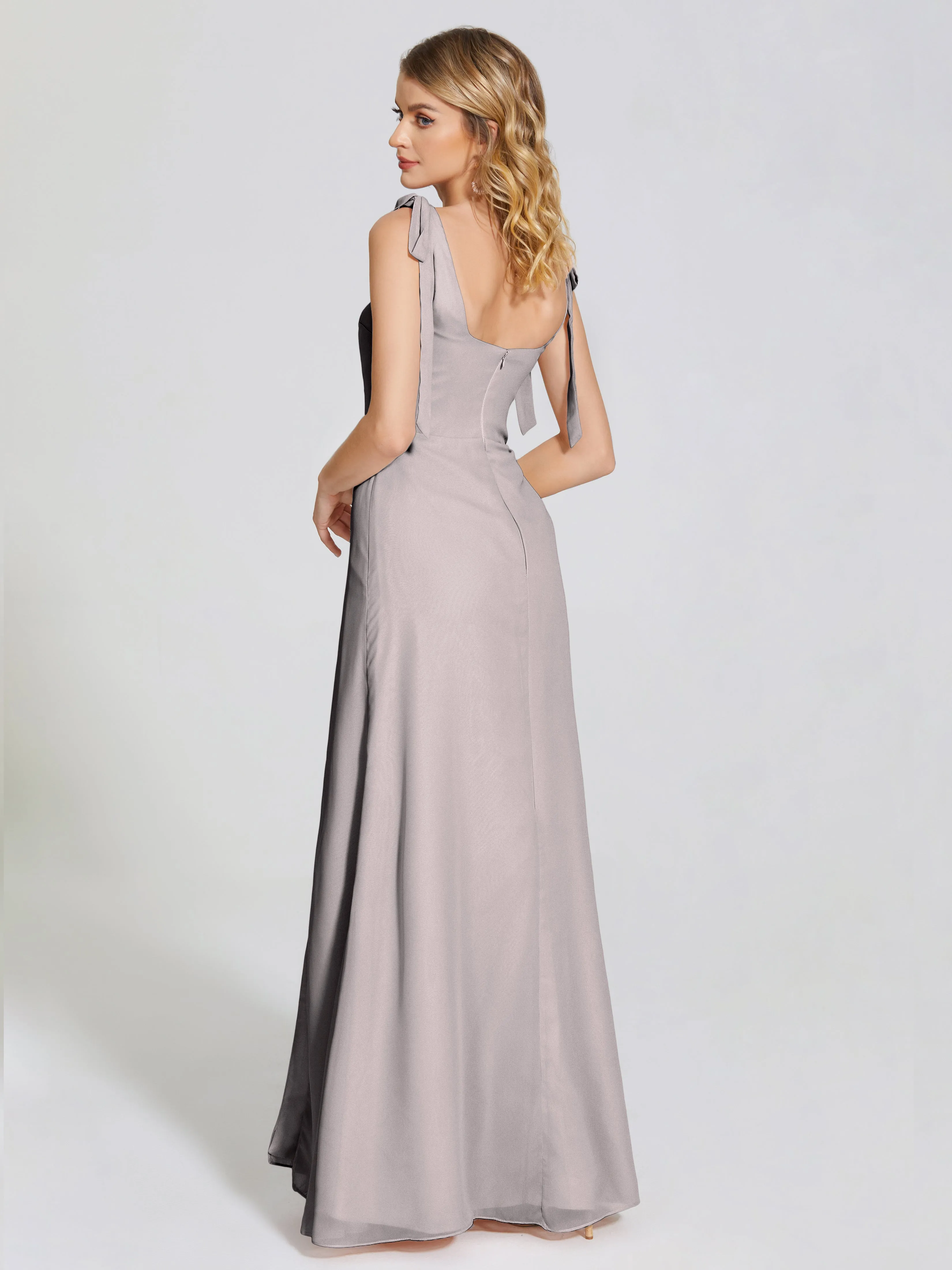 Michelle Elegant Square Neckline Chiffon Bridesmaid Dresses