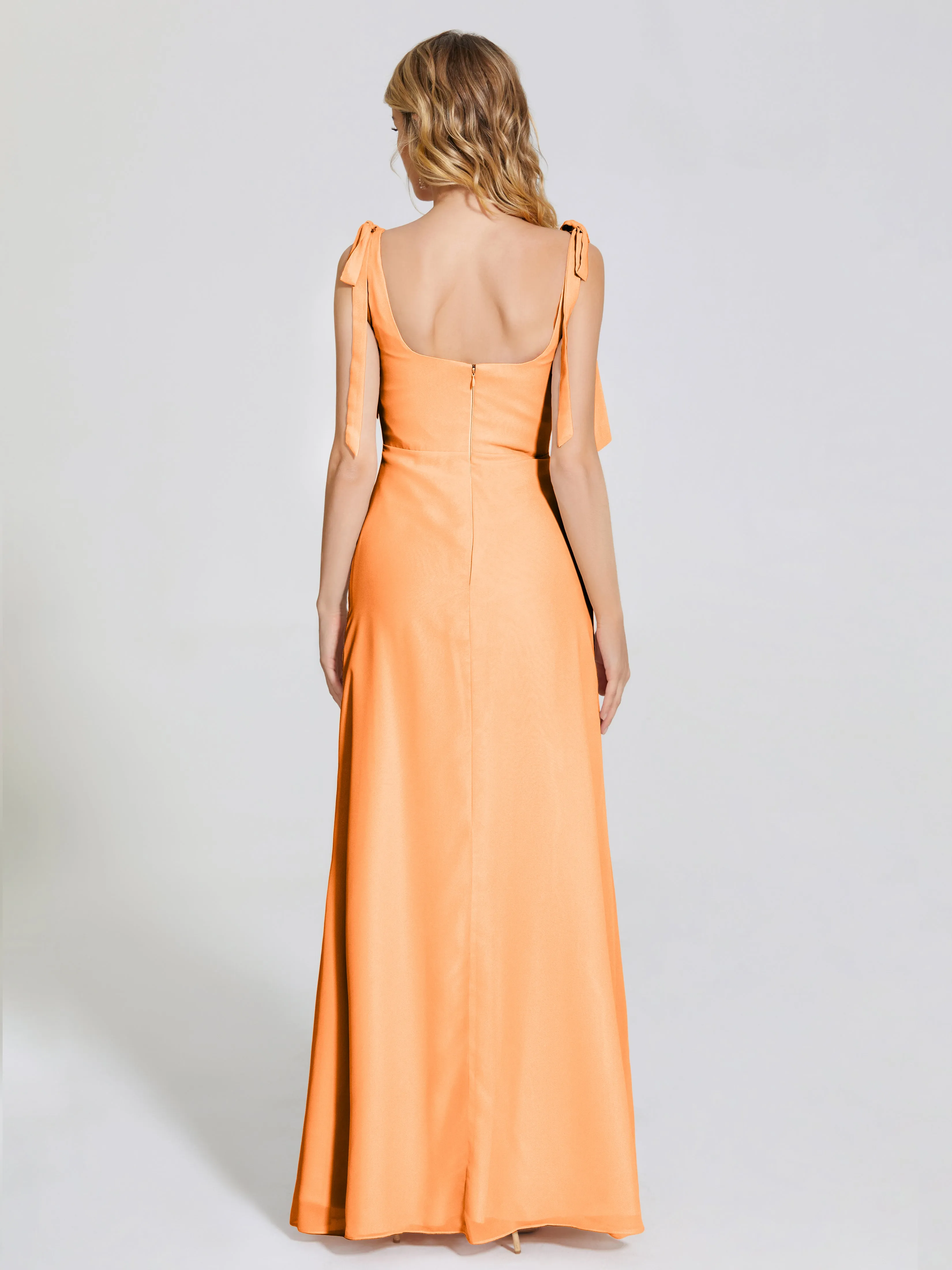 Michelle Elegant Square Neckline Chiffon Bridesmaid Dresses
