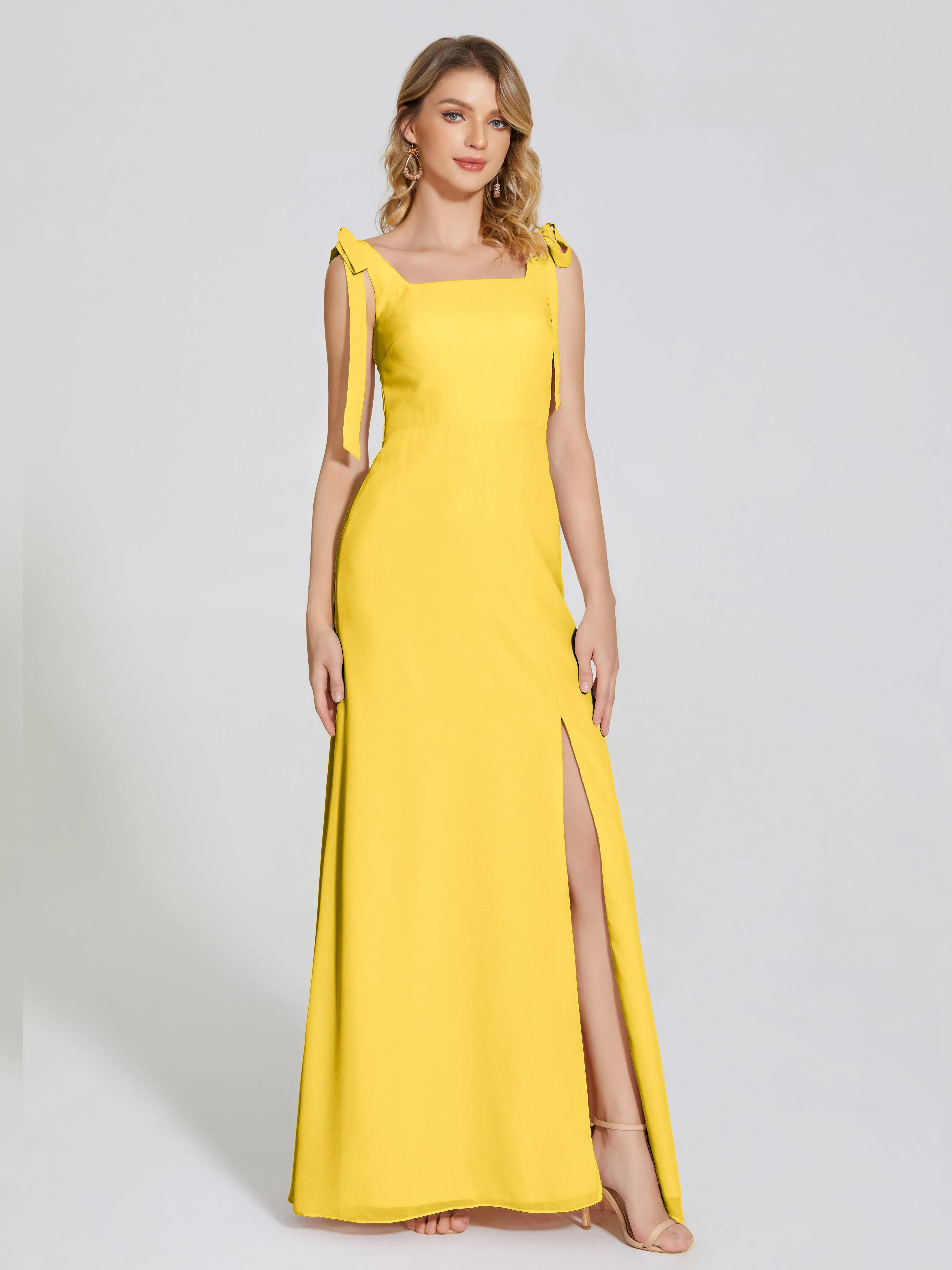 Michelle Elegant Square Neckline Chiffon Bridesmaid Dresses