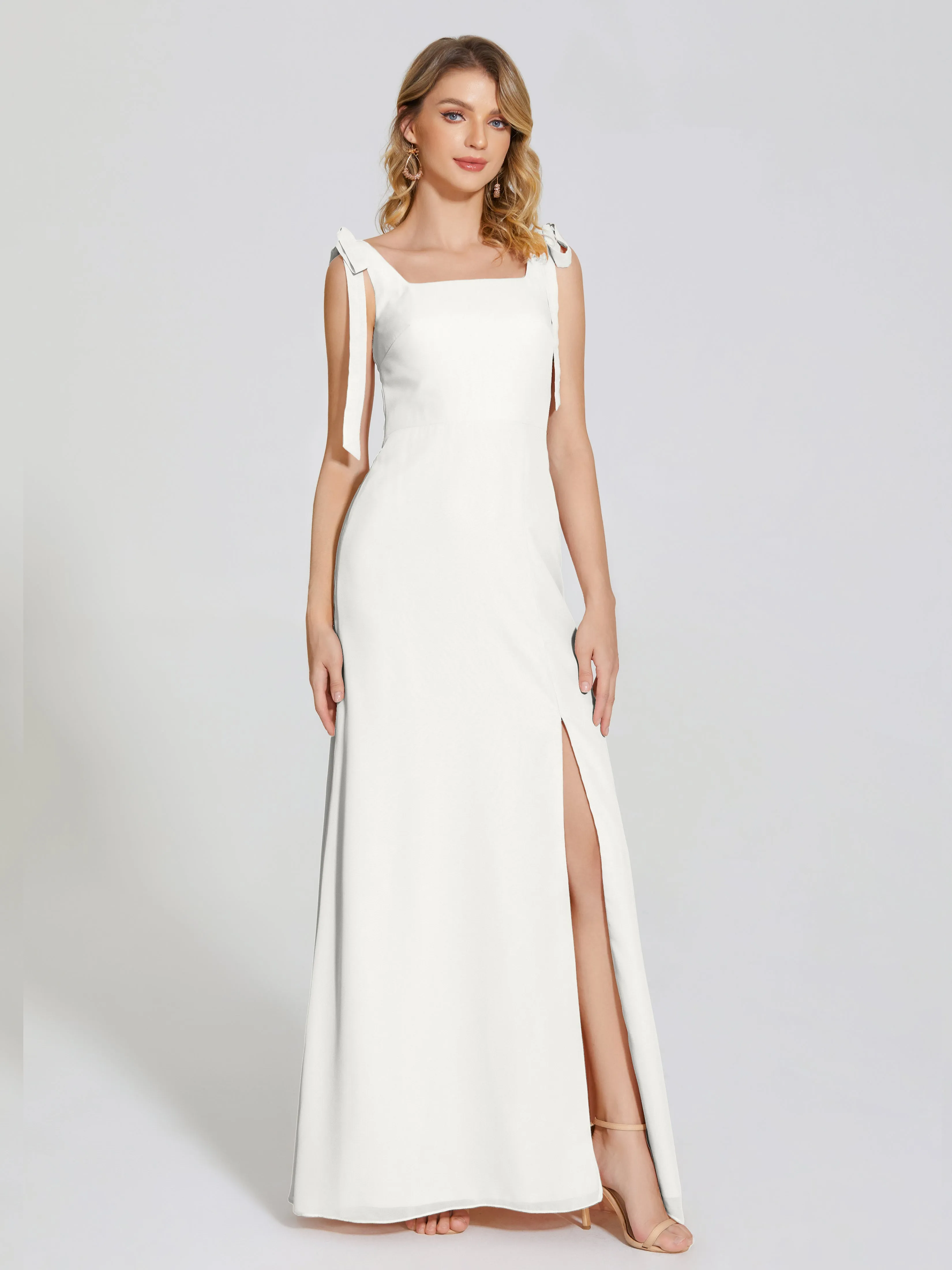 Michelle Elegant Square Neckline Chiffon Bridesmaid Dresses