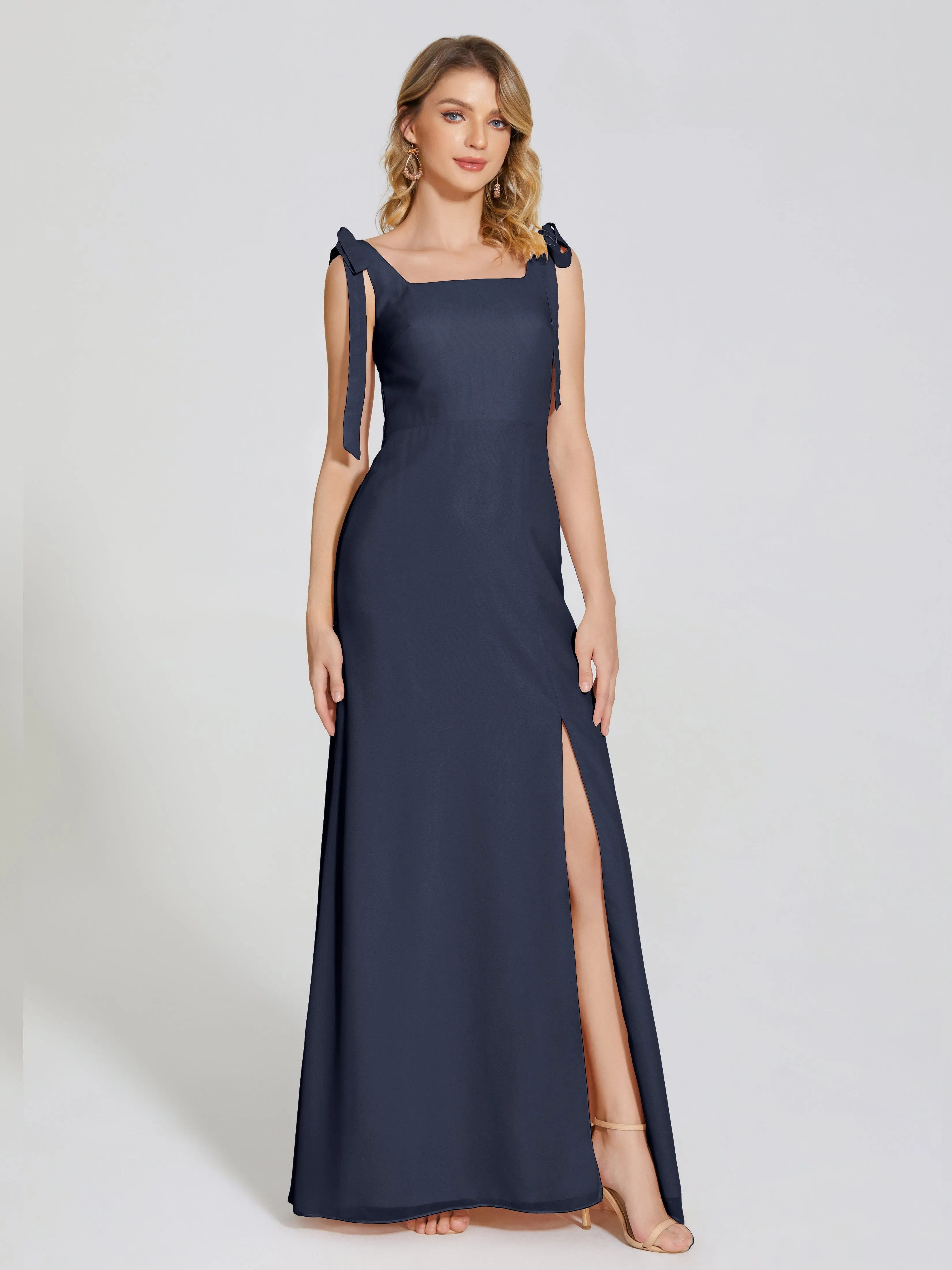 Michelle Elegant Square Neckline Chiffon Bridesmaid Dresses