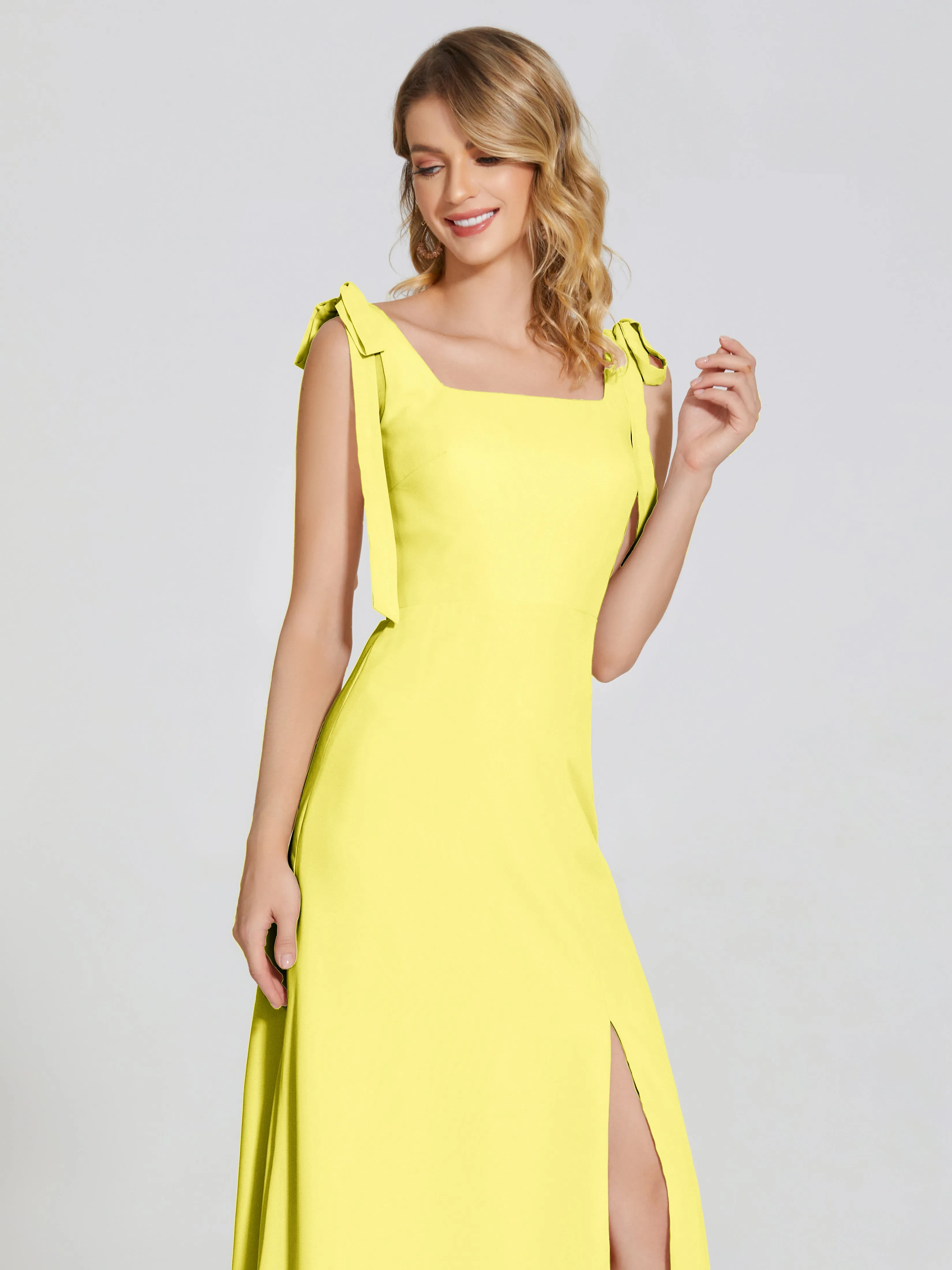 Michelle Elegant Square Neckline Chiffon Bridesmaid Dresses