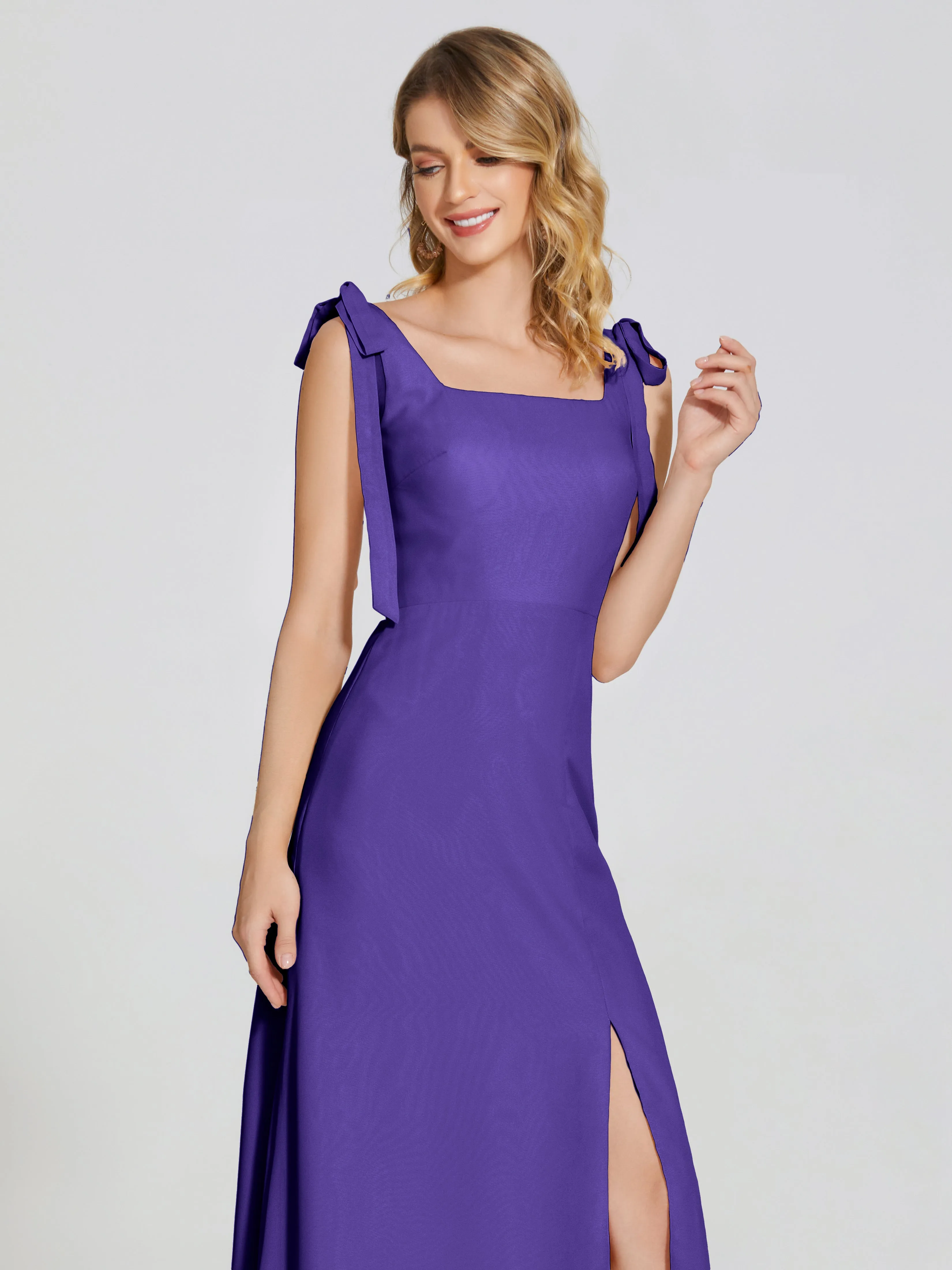 Michelle Elegant Square Neckline Chiffon Bridesmaid Dresses
