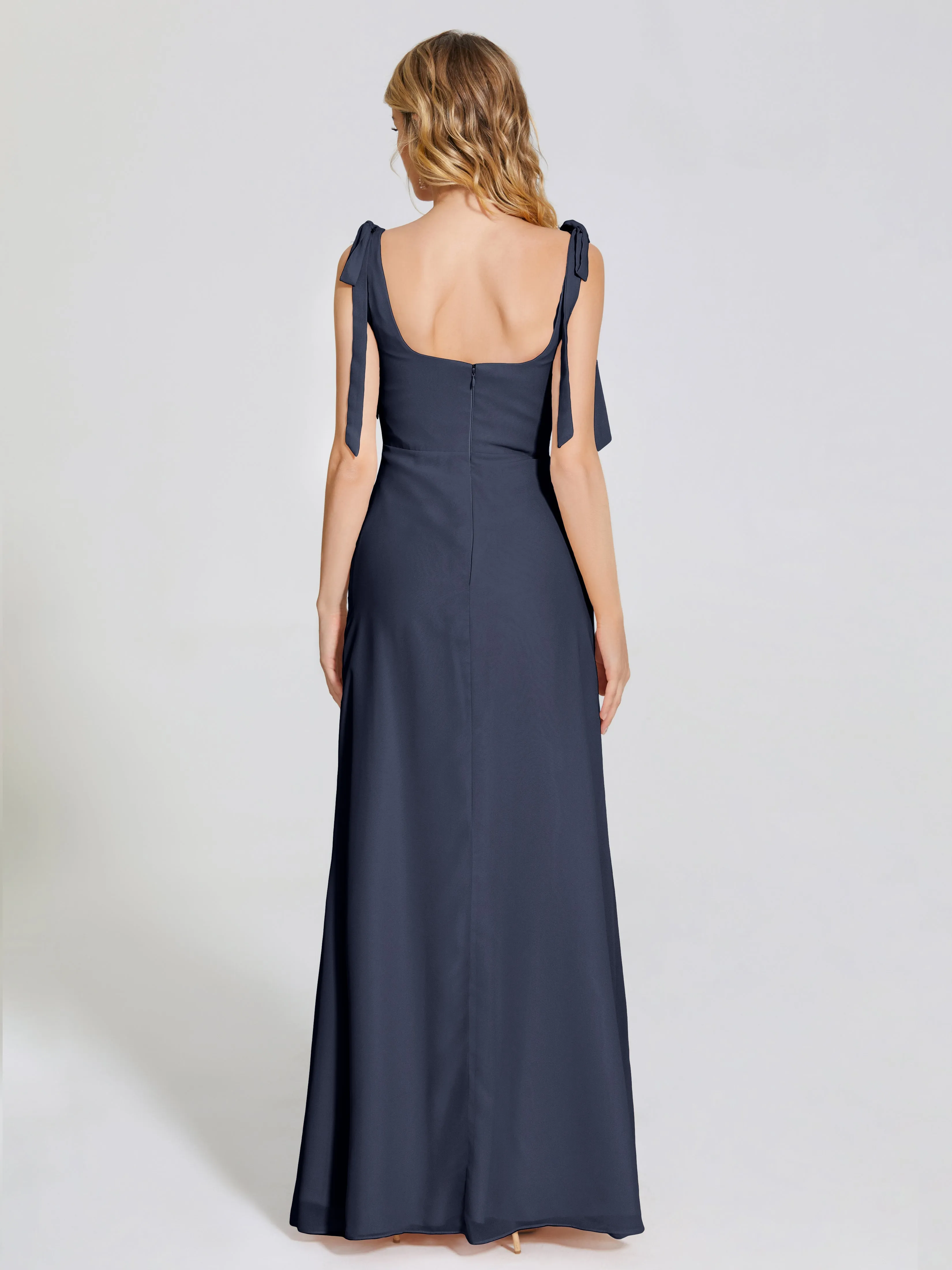Michelle Elegant Square Neckline Chiffon Bridesmaid Dresses