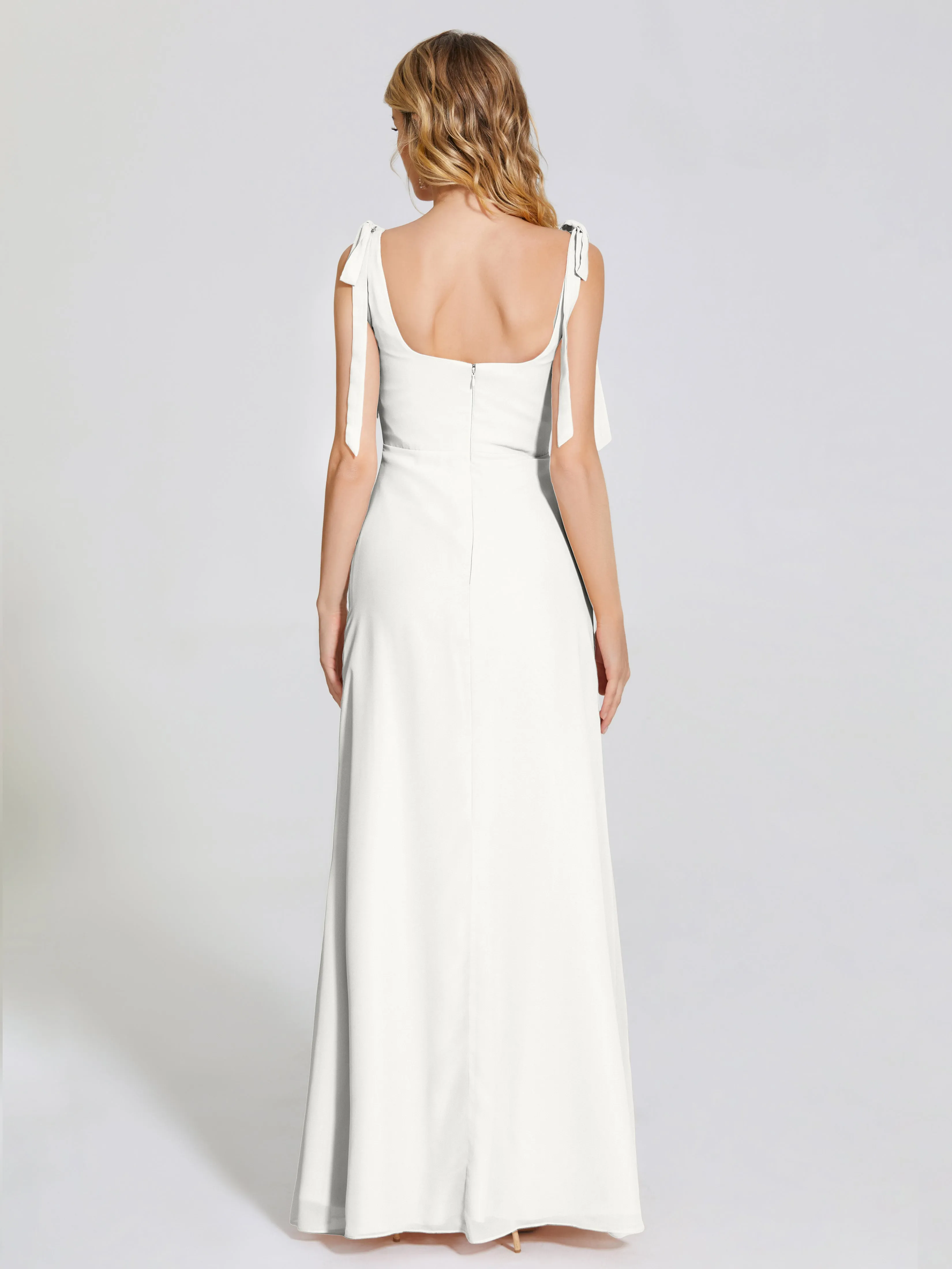 Michelle Elegant Square Neckline Chiffon Bridesmaid Dresses