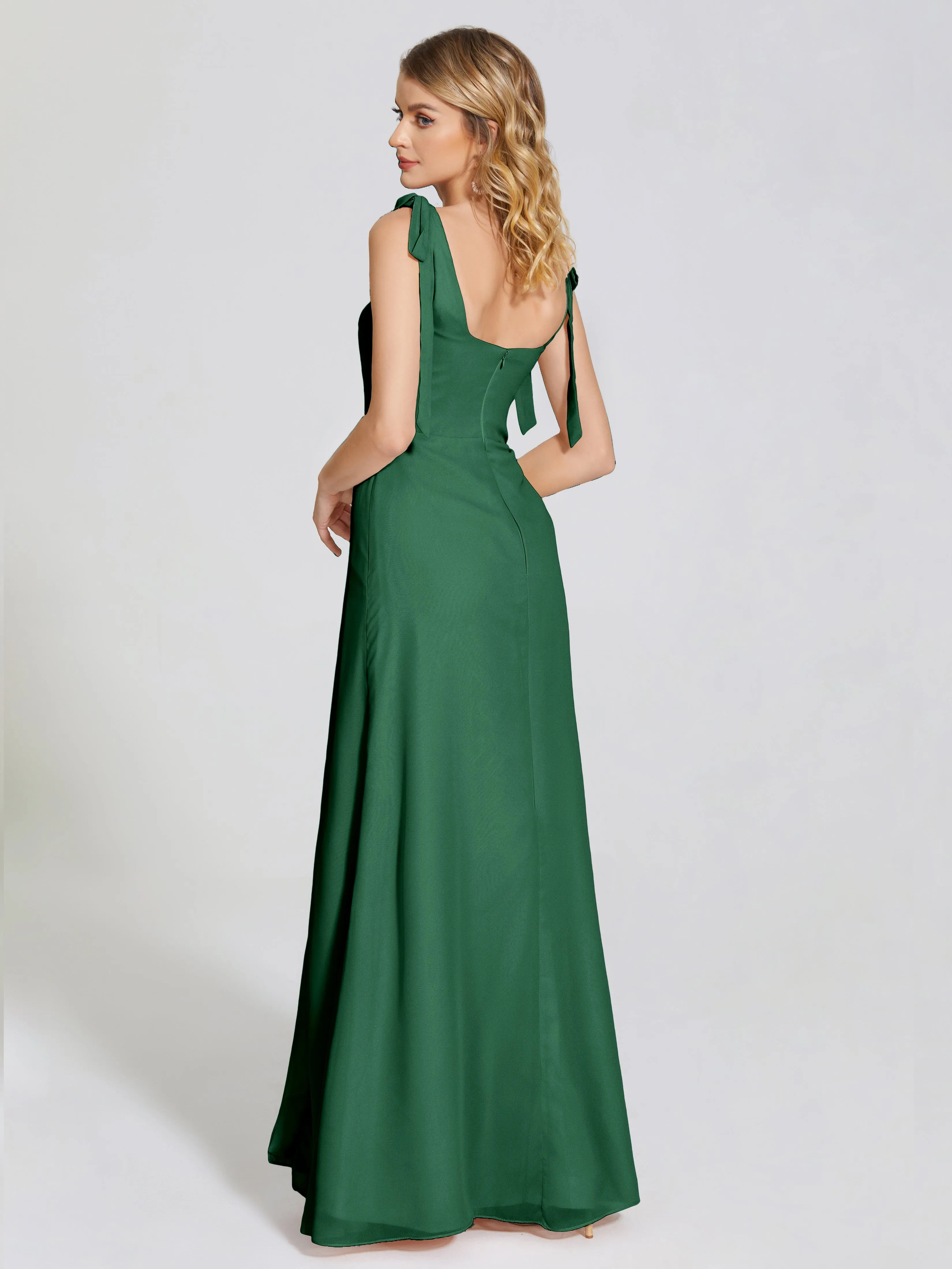 Michelle Elegant Square Neckline Chiffon Bridesmaid Dresses