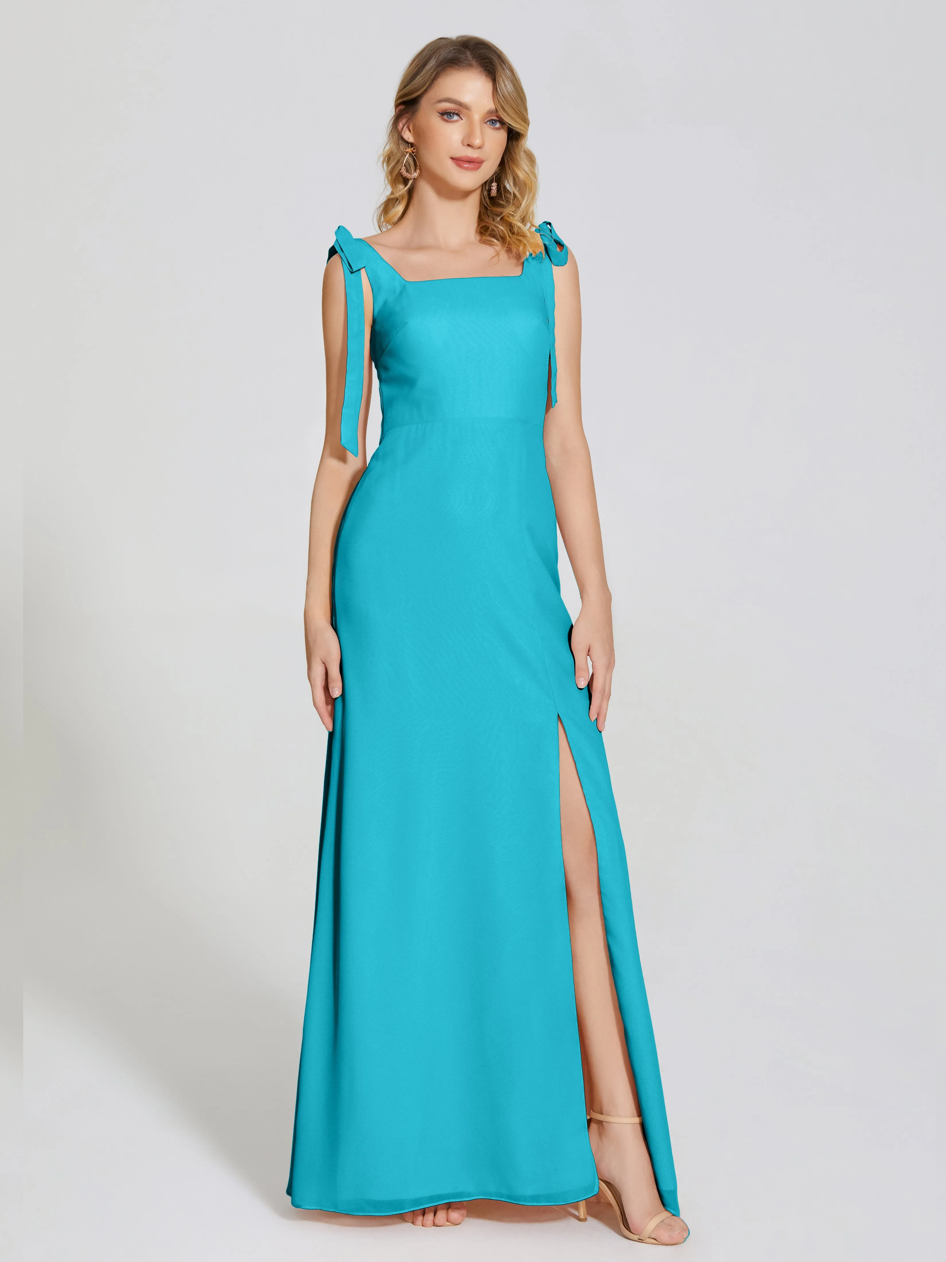 Michelle Elegant Square Neckline Chiffon Bridesmaid Dresses