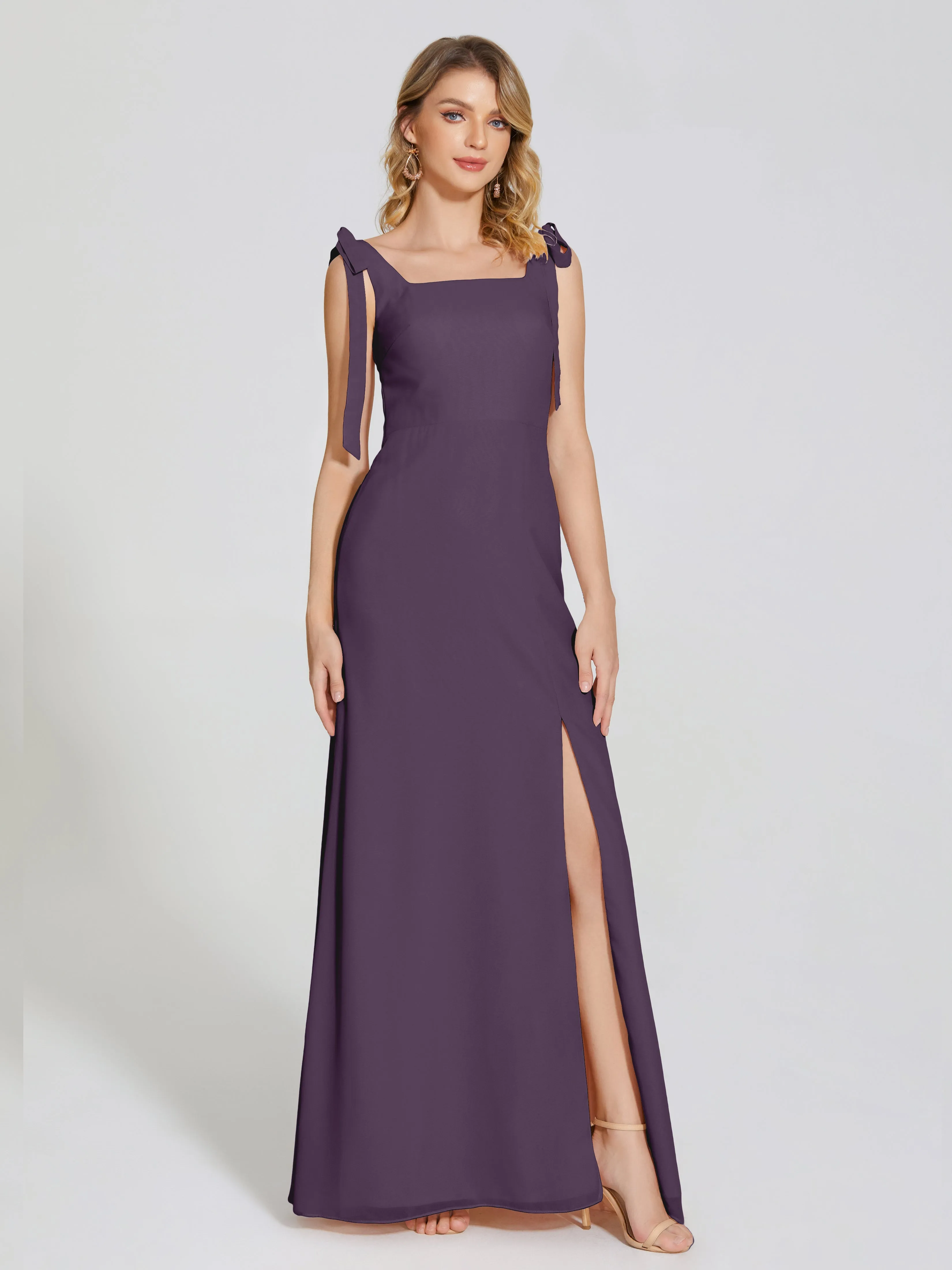 Michelle Elegant Square Neckline Chiffon Bridesmaid Dresses