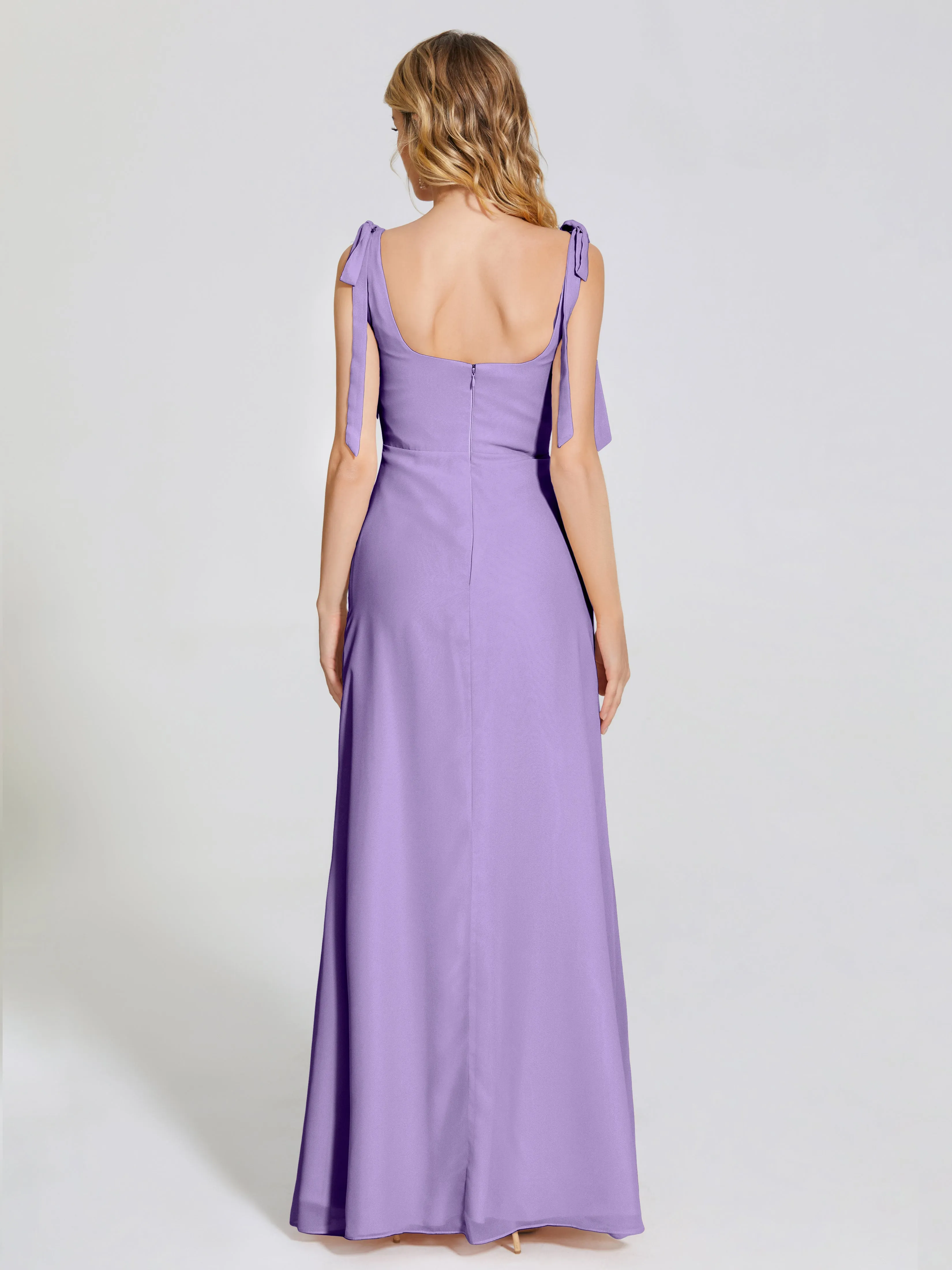 Michelle Elegant Square Neckline Chiffon Bridesmaid Dresses