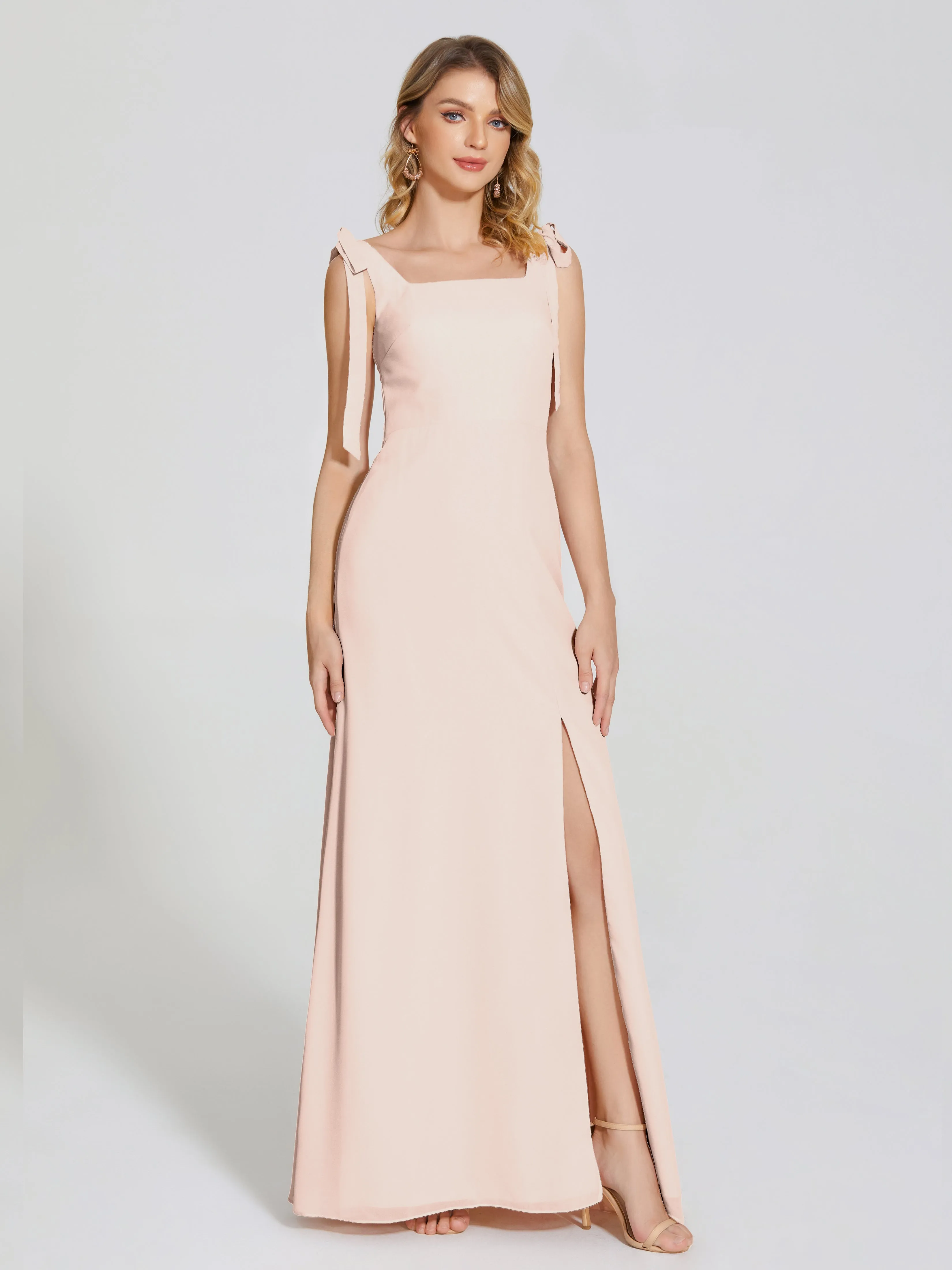 Michelle Elegant Square Neckline Chiffon Bridesmaid Dresses