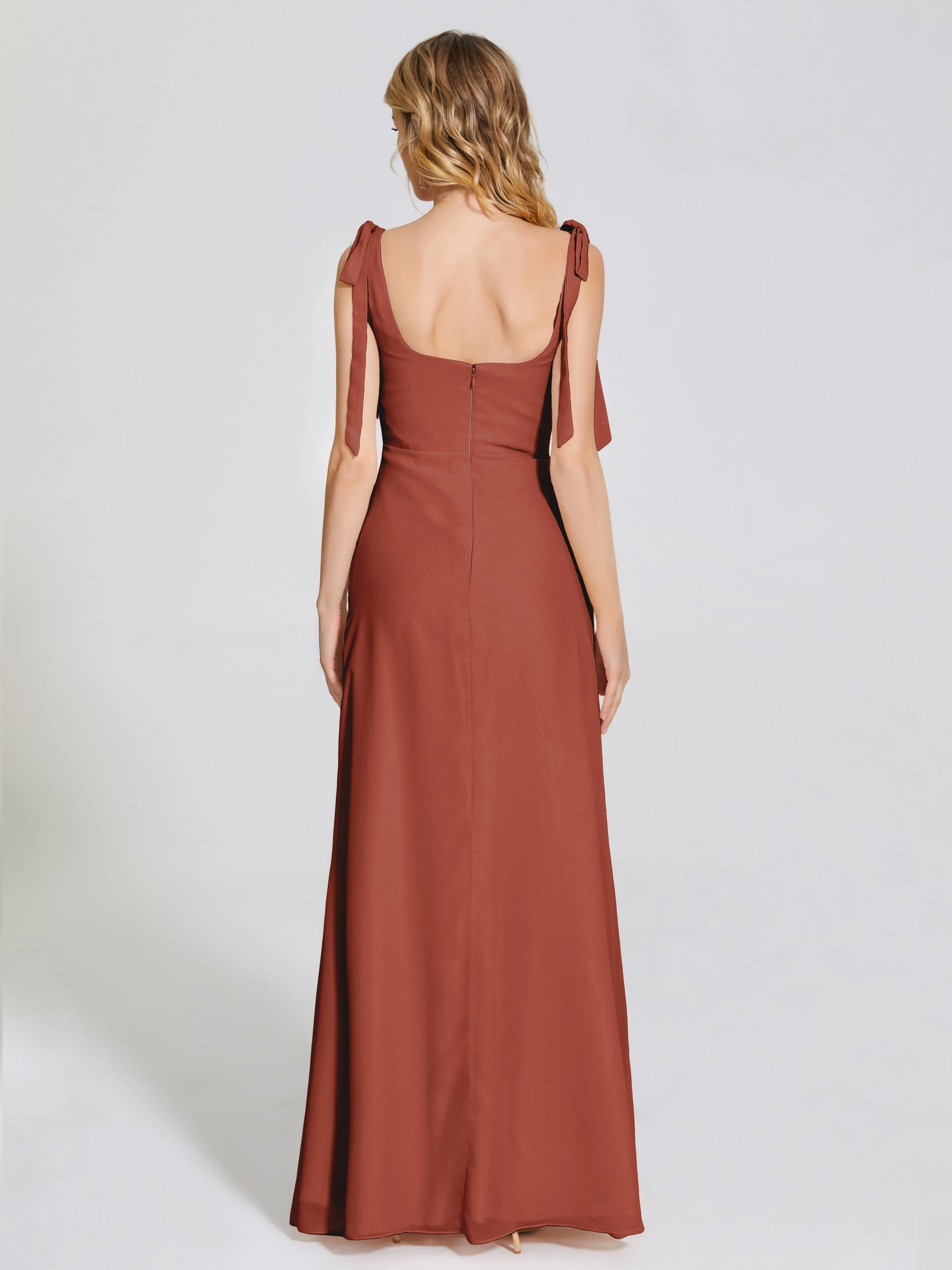 Michelle Elegant Square Neckline Chiffon Bridesmaid Dresses