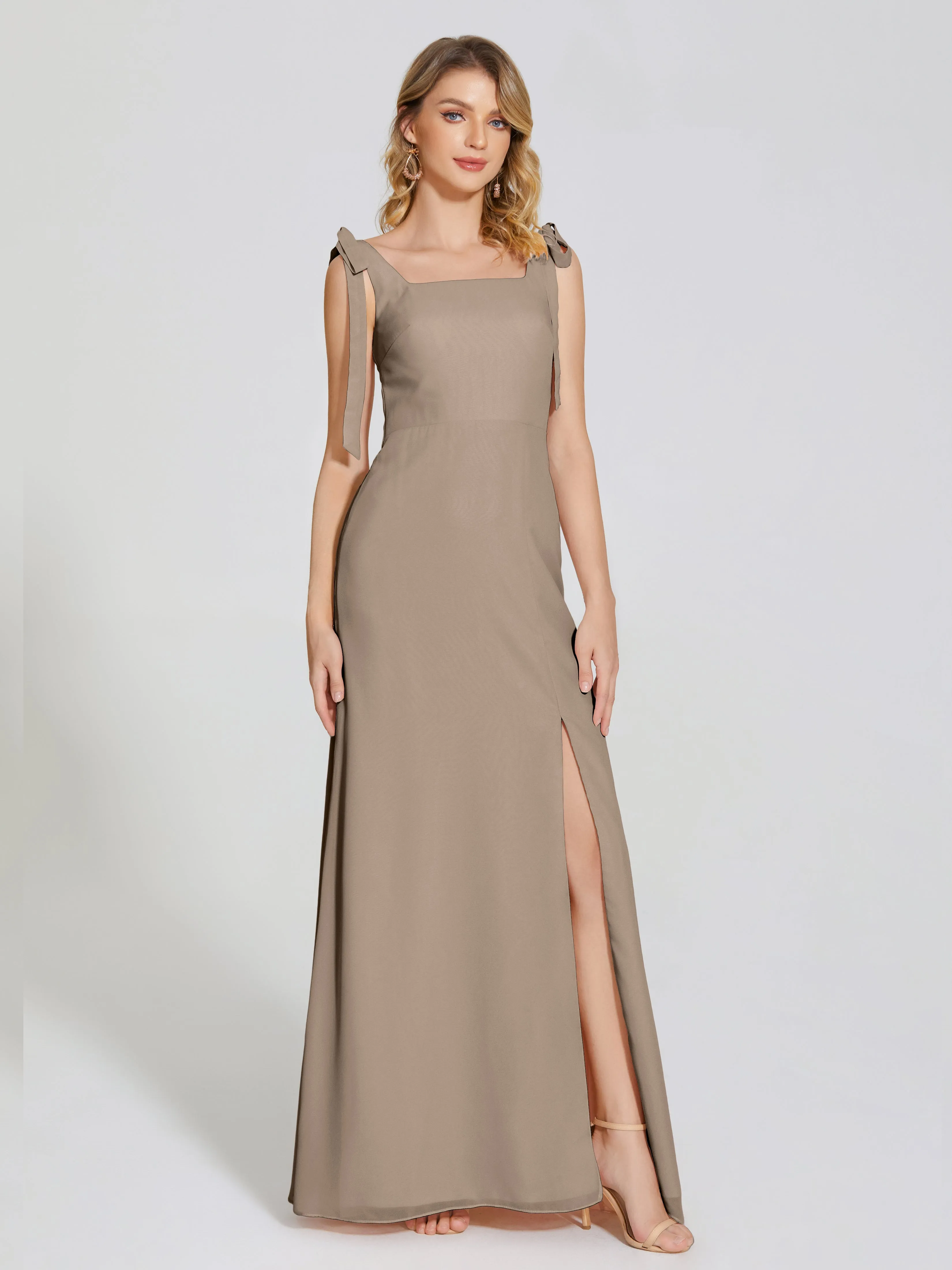 Michelle Elegant Square Neckline Chiffon Bridesmaid Dresses