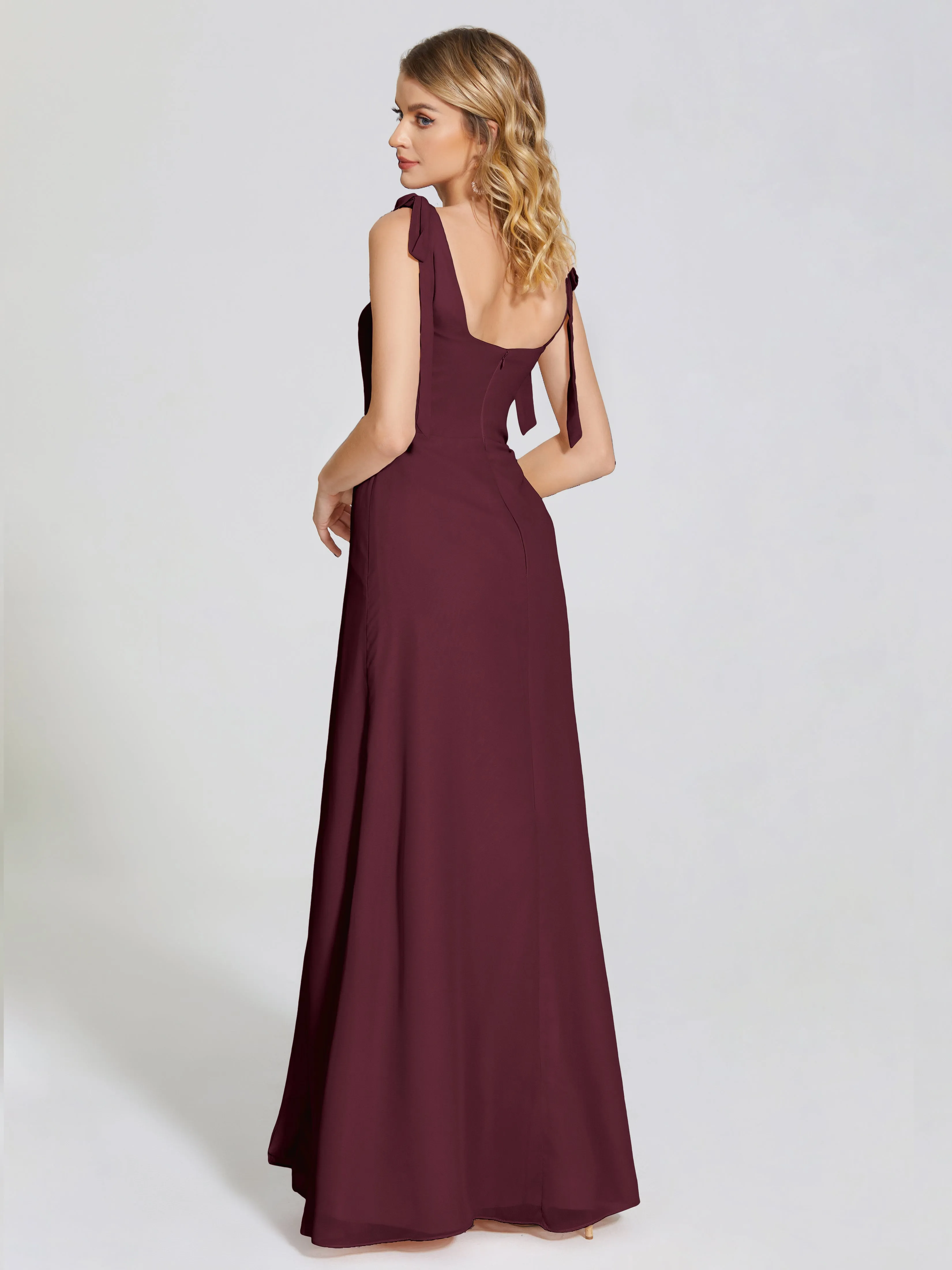 Michelle Elegant Square Neckline Chiffon Bridesmaid Dresses