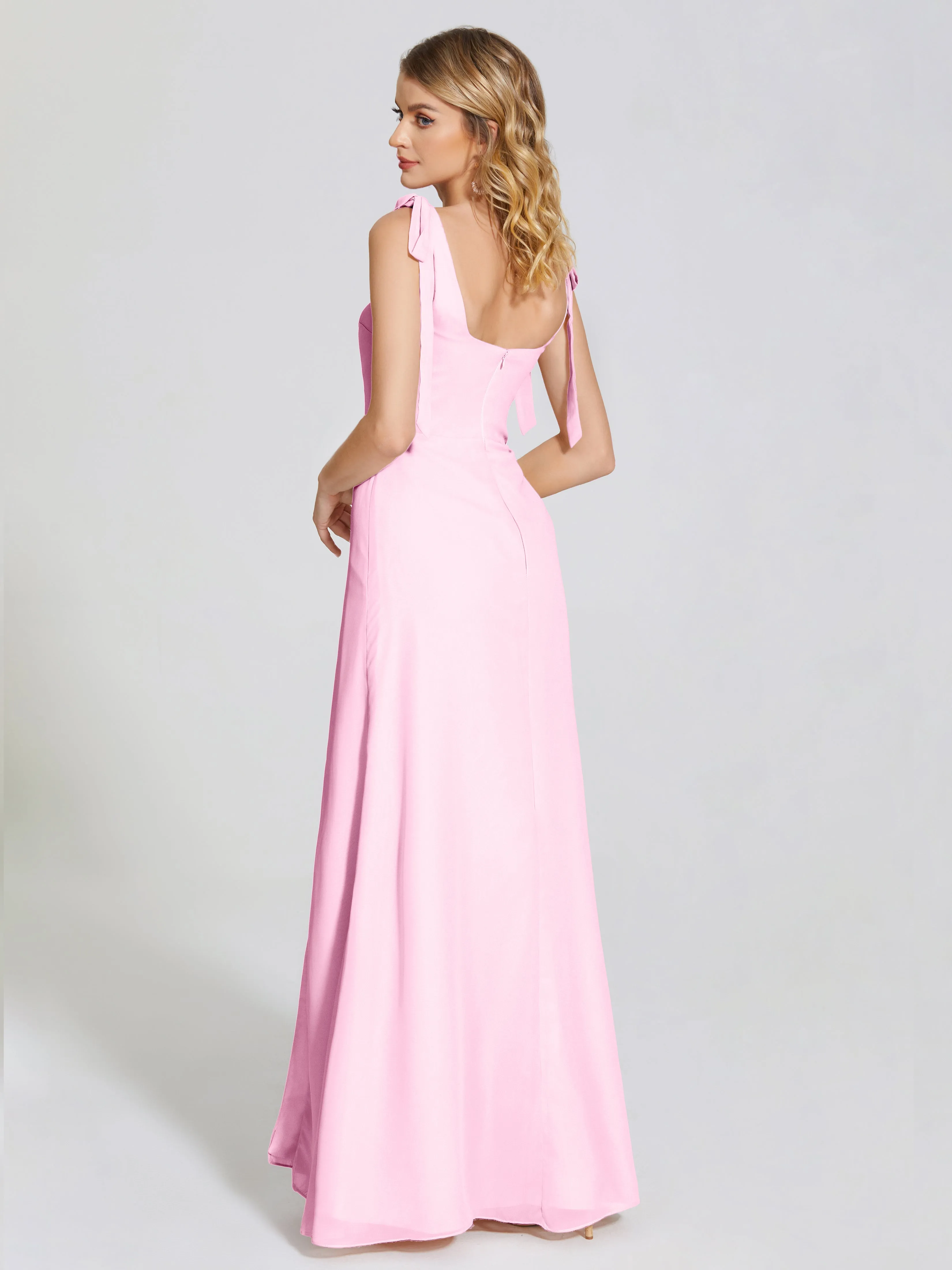 Michelle Elegant Square Neckline Chiffon Bridesmaid Dresses